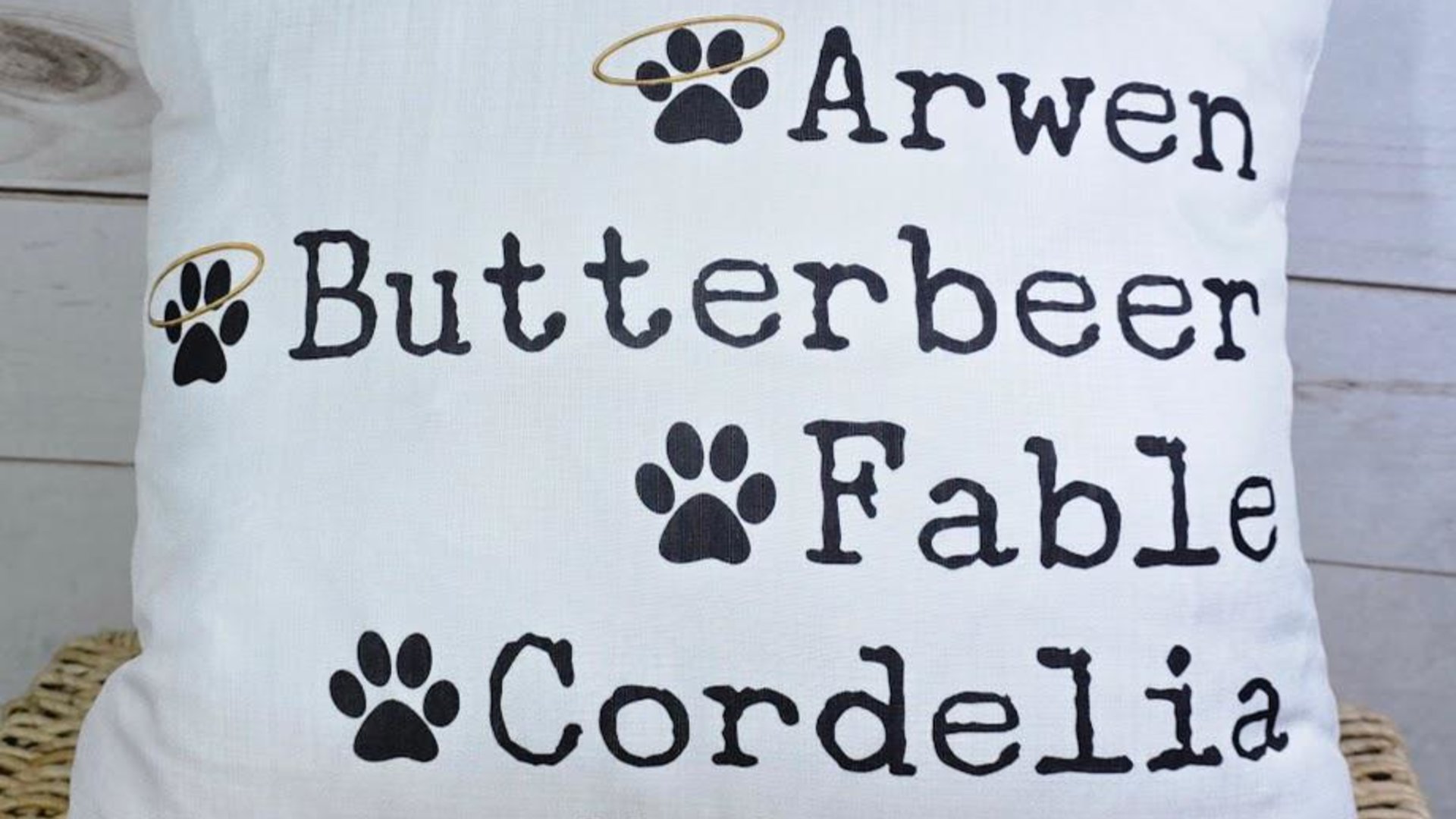 personalized family names throw pillow for bed, pet name pillow, unique anniversary gift for couple, dog parent gift, modern farmhouse decor