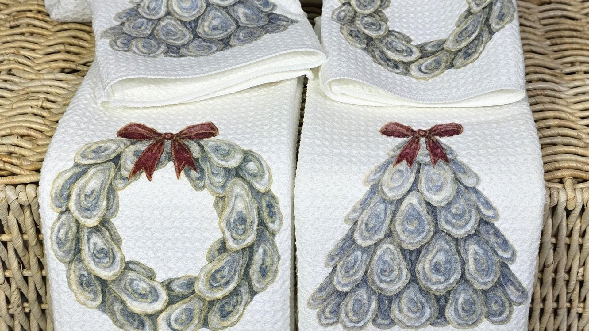 oyster shell nautical Christmas tree throw pillow for guest room, coastal Christmas pillow cover 18 x 18, beach Christmas gifts for ladies