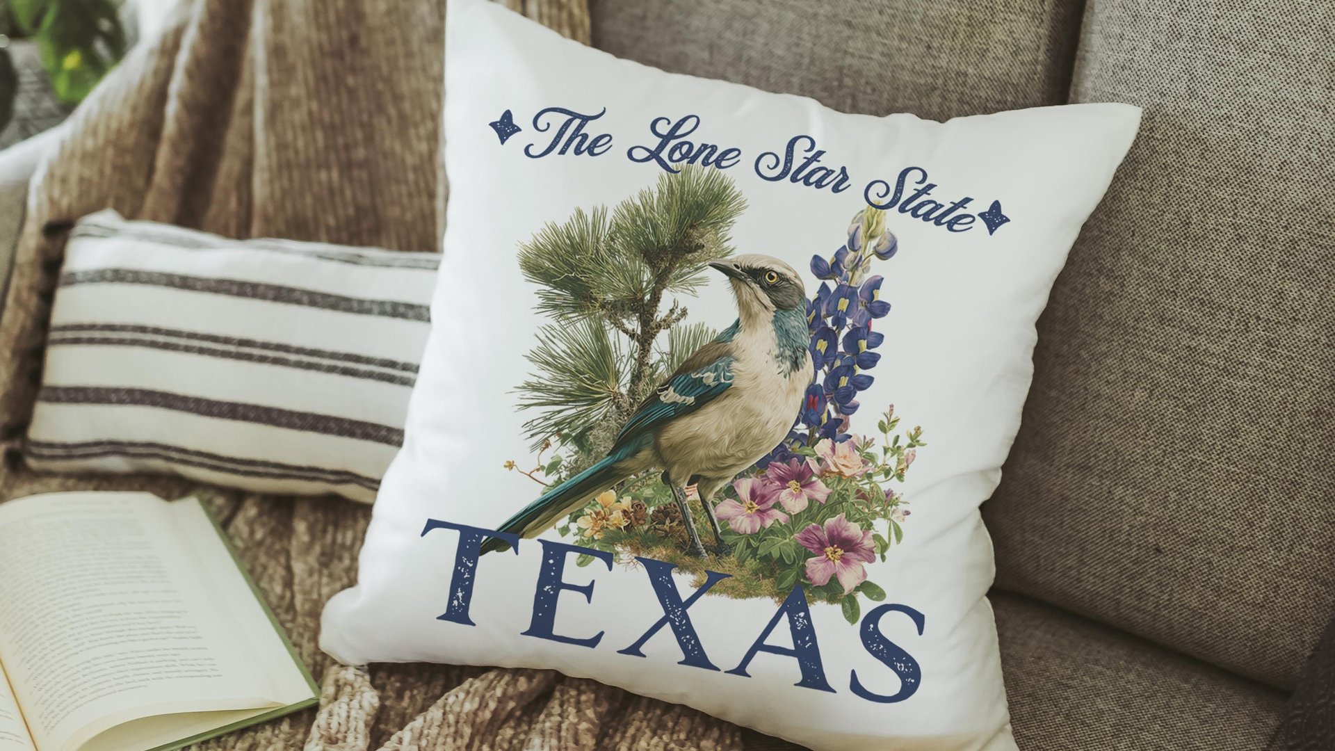 Michigan state bird throw pillows for couch floral Michigan state flower decorative pillows for sofa, Michigan gifts for women, real estate