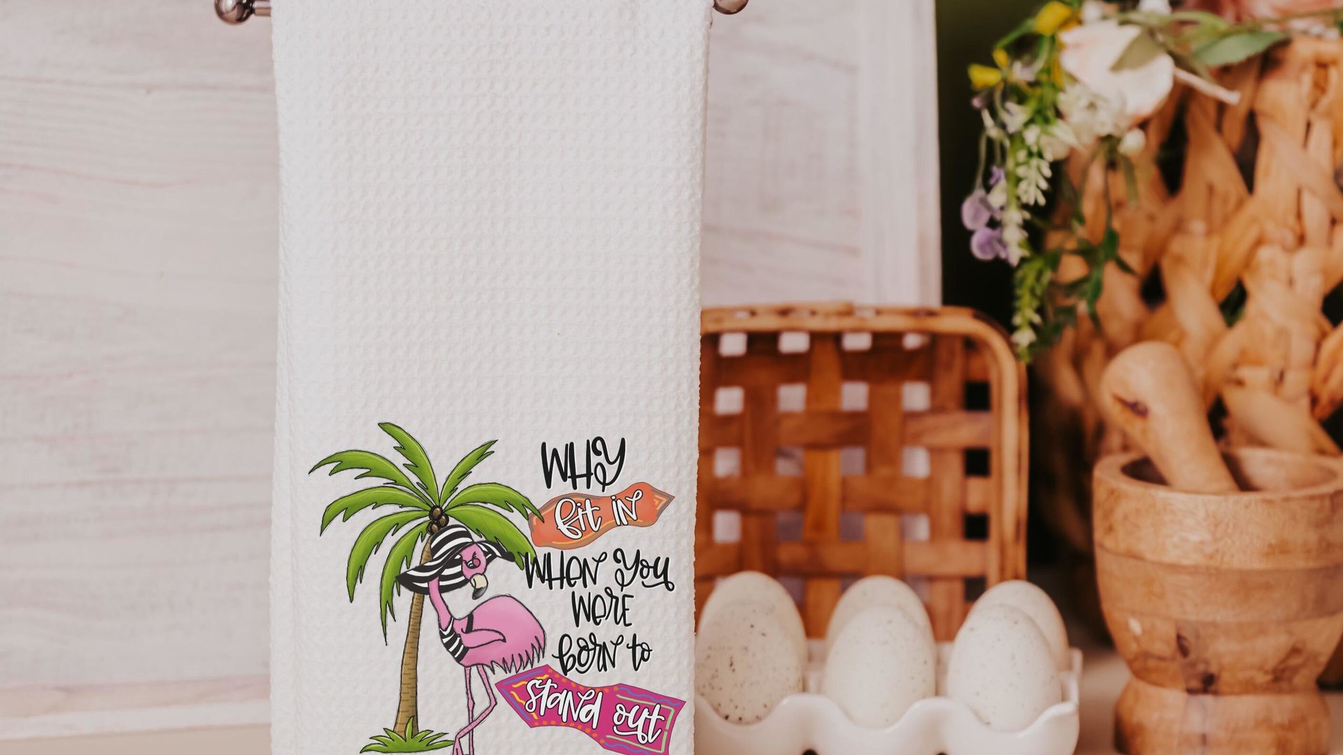 born to stand out flamingo kitchen towel for every season, inspirational hand towels for bathroom beach Christmas gifts for beach lovers