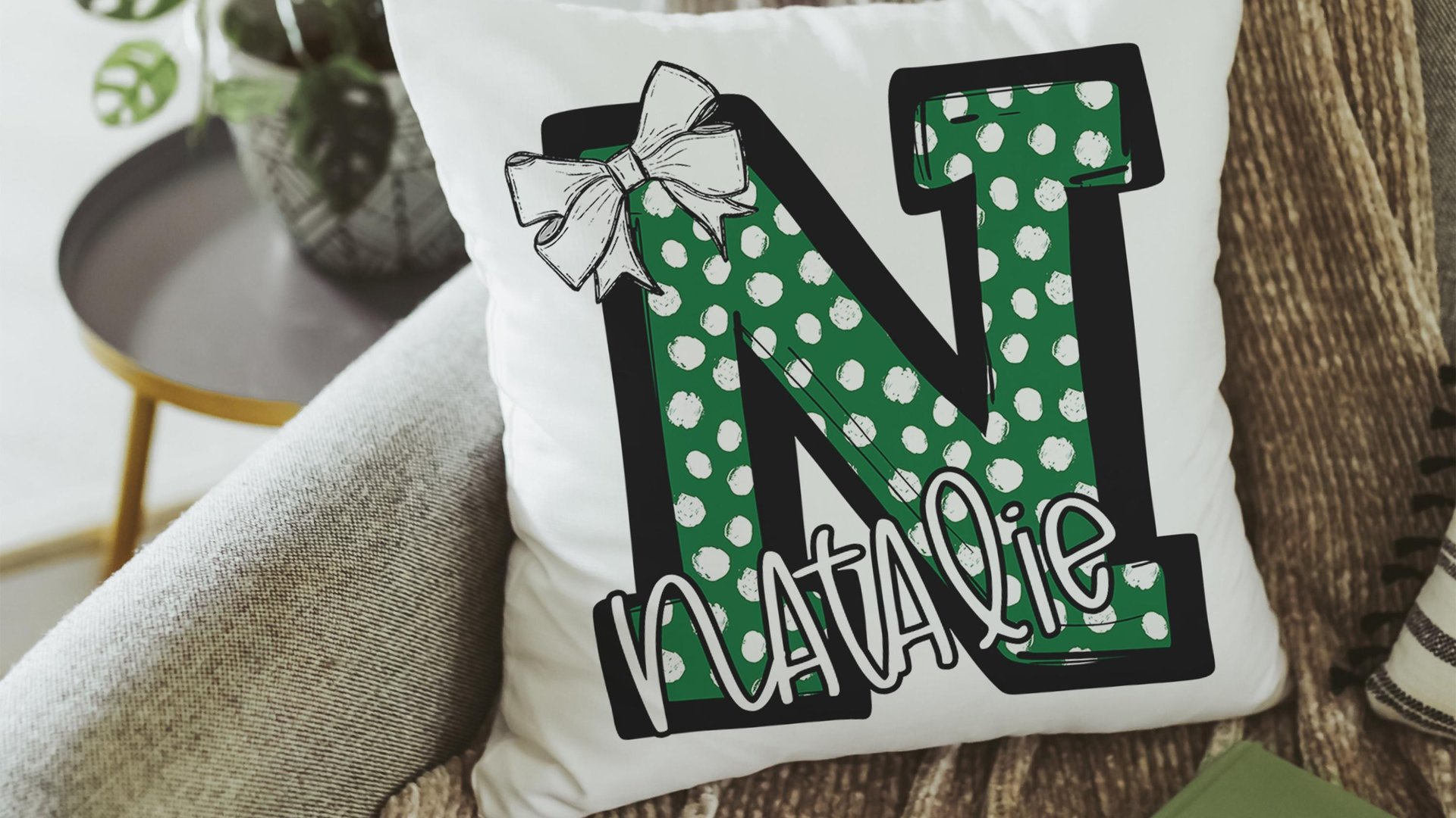 personalized initial throw pillows for couch custom Columbia blue dorm pillows for girls, secret Santa gifts for teenage girls, college