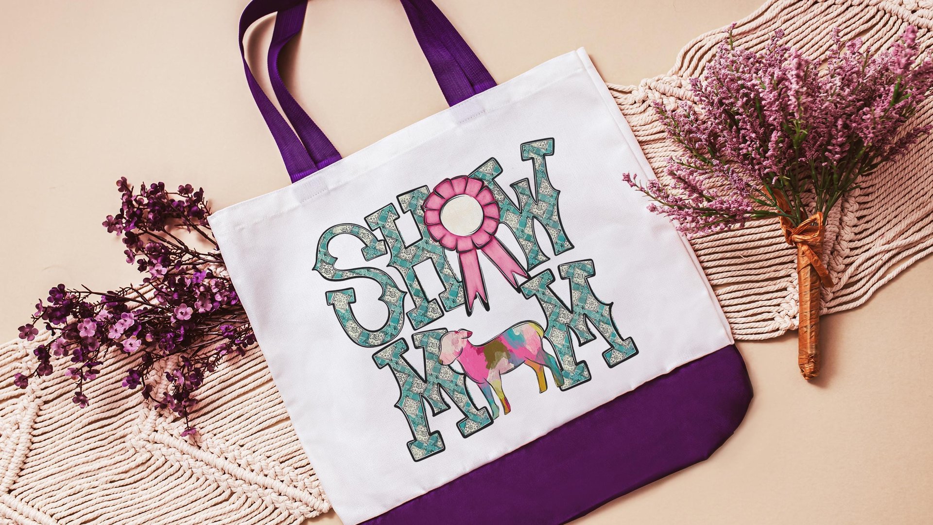 show mom sheep tote bags for women, raising sheep farmers market bag, Dorset sheep gifts for her, Hampshire sheep Christmas gifts for ladies