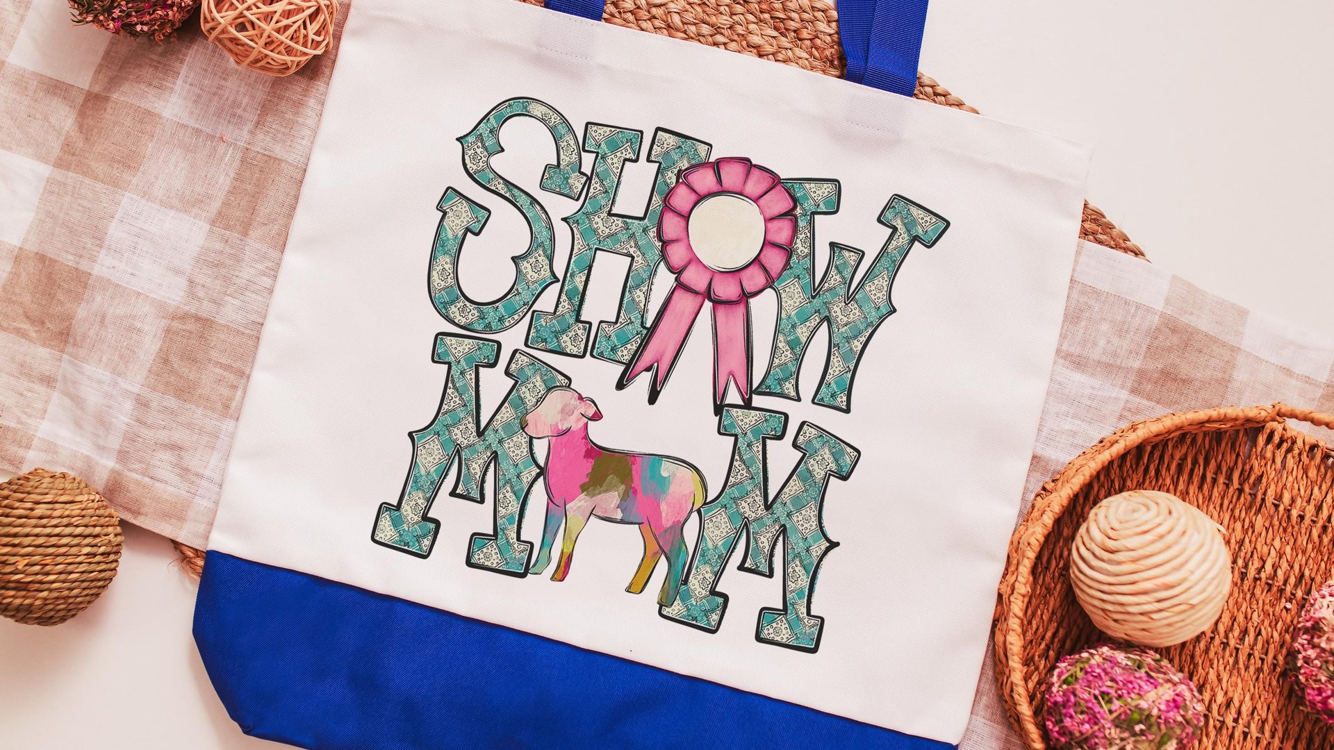 show mom sheep tote bags for women, raising sheep farmers market bag, Dorset sheep gifts for her, Hampshire sheep Christmas gifts for ladies