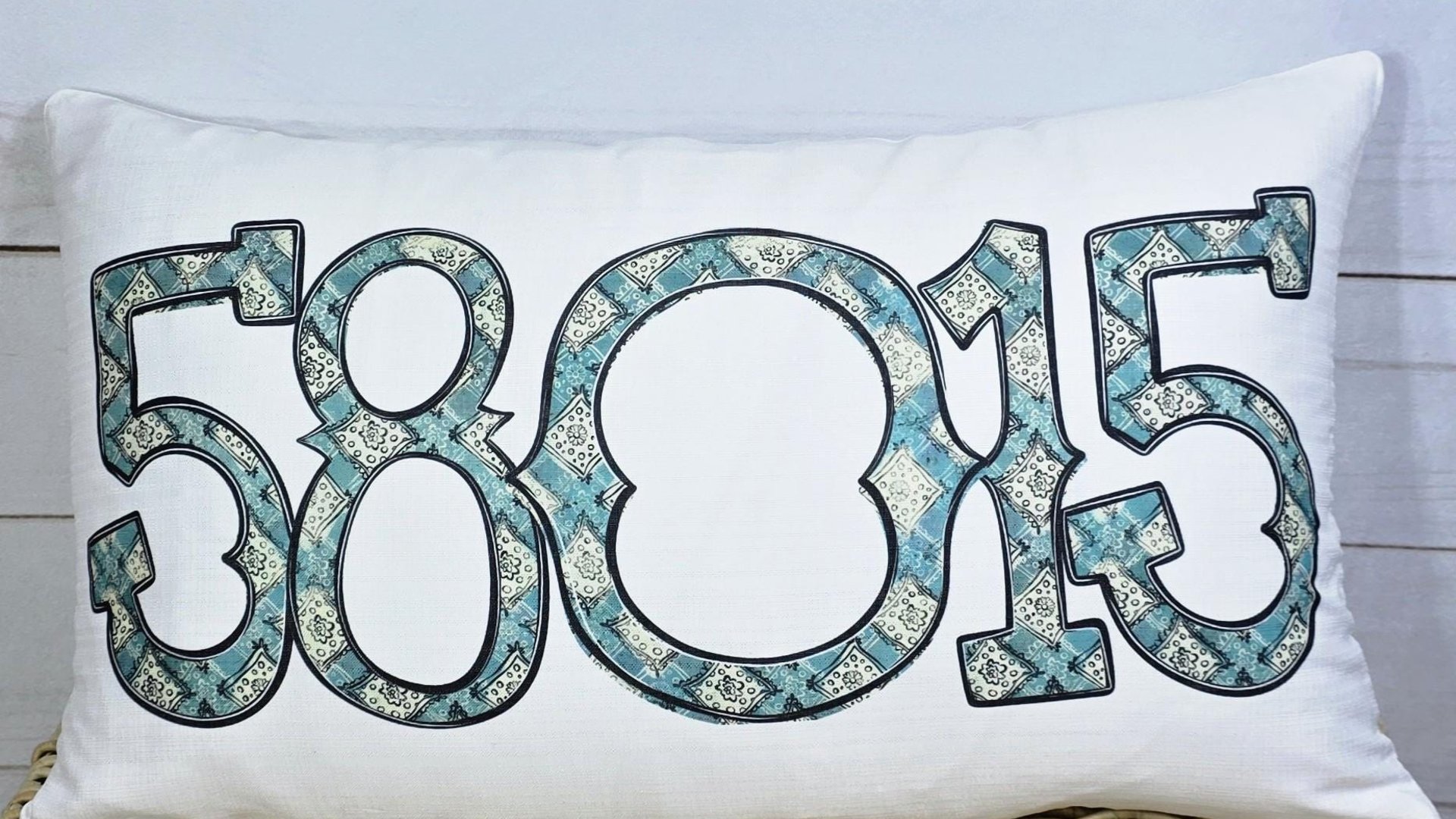 custom zip code pillow for couch, real estate agent gift, turquoise bandana print long pillow covers 12 x 20, country girl gifts, realtor