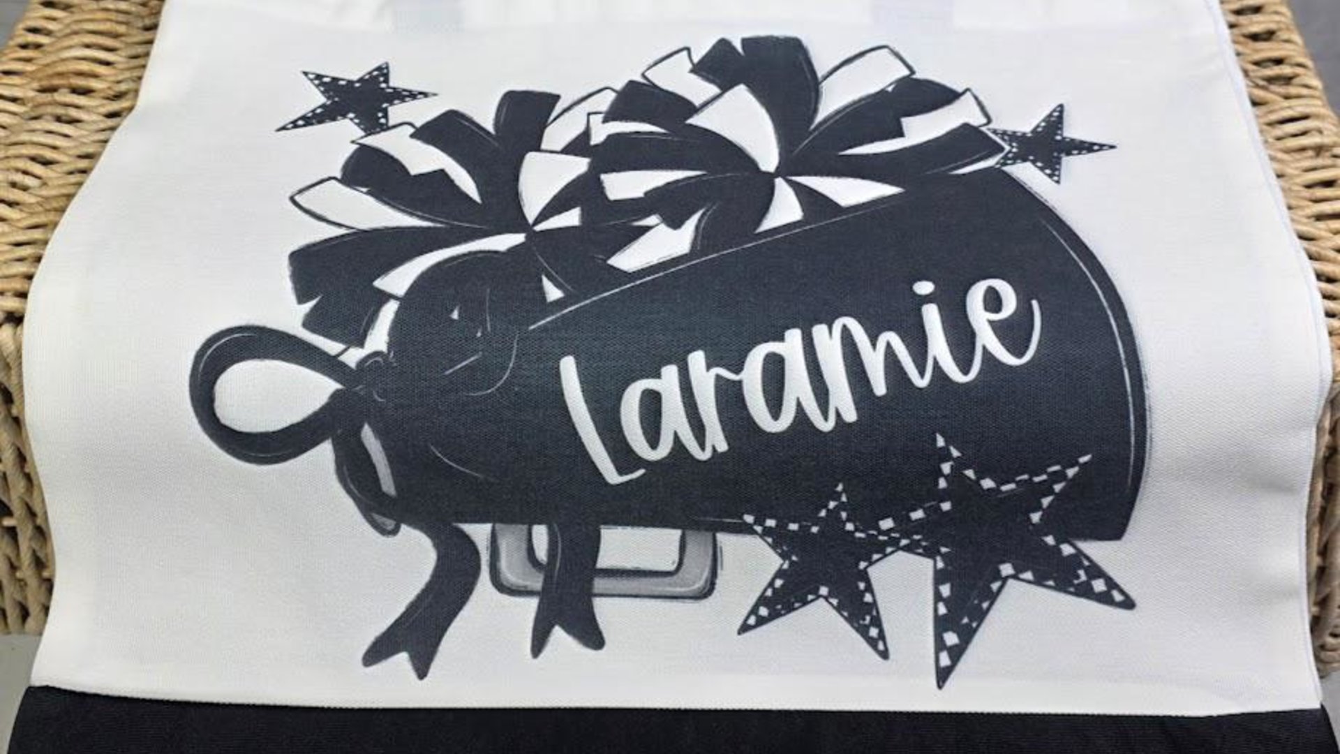 personalized cheerleader tote bag with name, orange school spirit cheer squad accessories, travel cheer bag for girls, cheerleader gifts