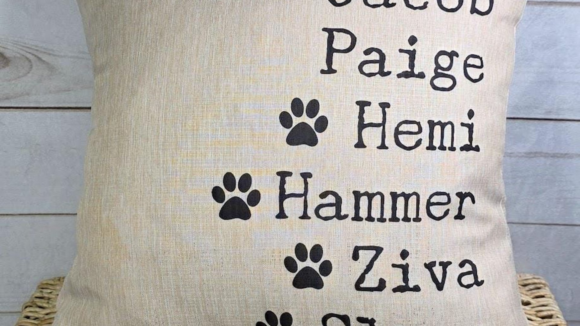 personalized family names throw pillow for couch, pet name pillow, unique wedding gifts for couple, dog parents gift, modern farmhouse decor