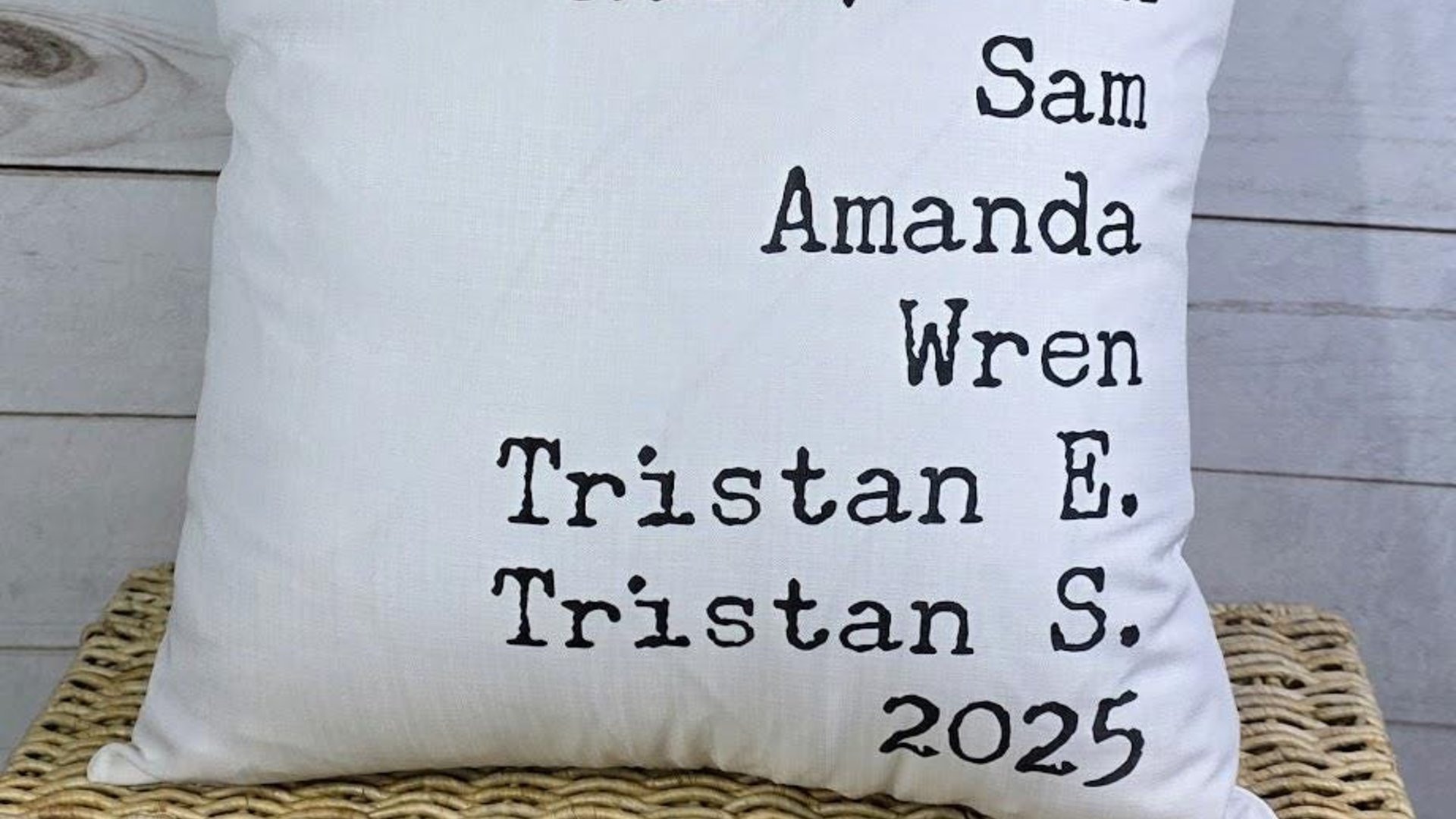 personalized family names throw pillow for couch, pet name pillow, unique wedding gifts for couple, dog parents gift, modern farmhouse decor