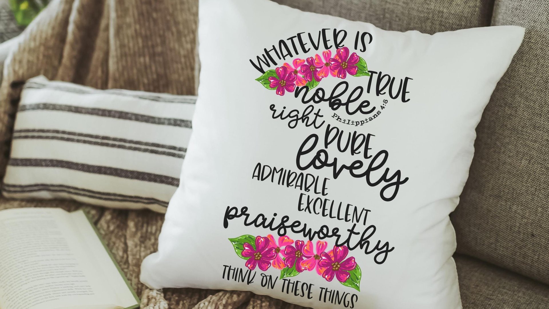 whatever is true Philippians 4:8 kitchen towels for gifts for friends, godfather gifts, Bible verse hand towels for church, Christian gifts