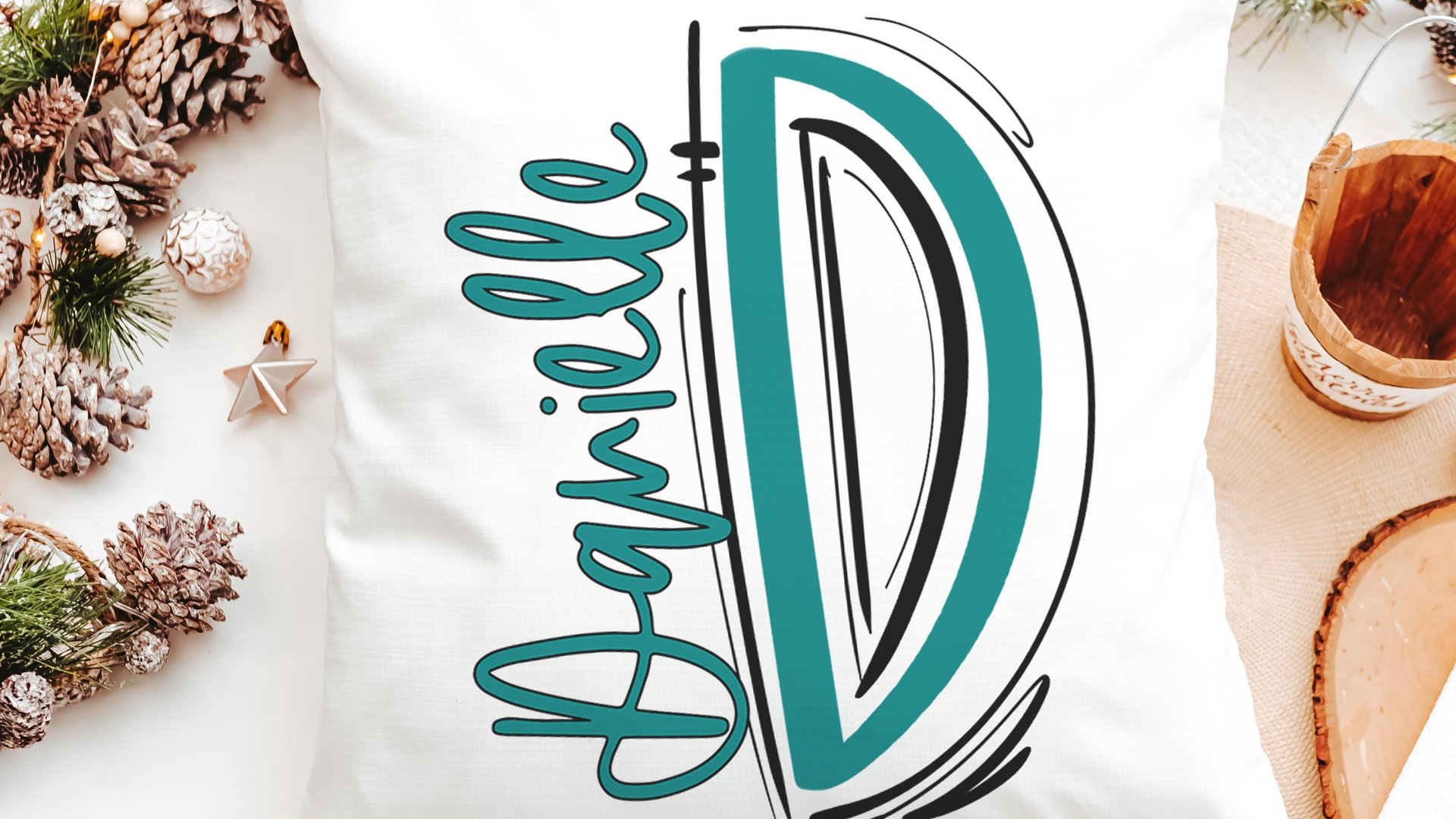 personalized name throw pillow little girl bed decor, Columbia blue initial pillows for girls, Carolina blue decor, secret Santa gifts for