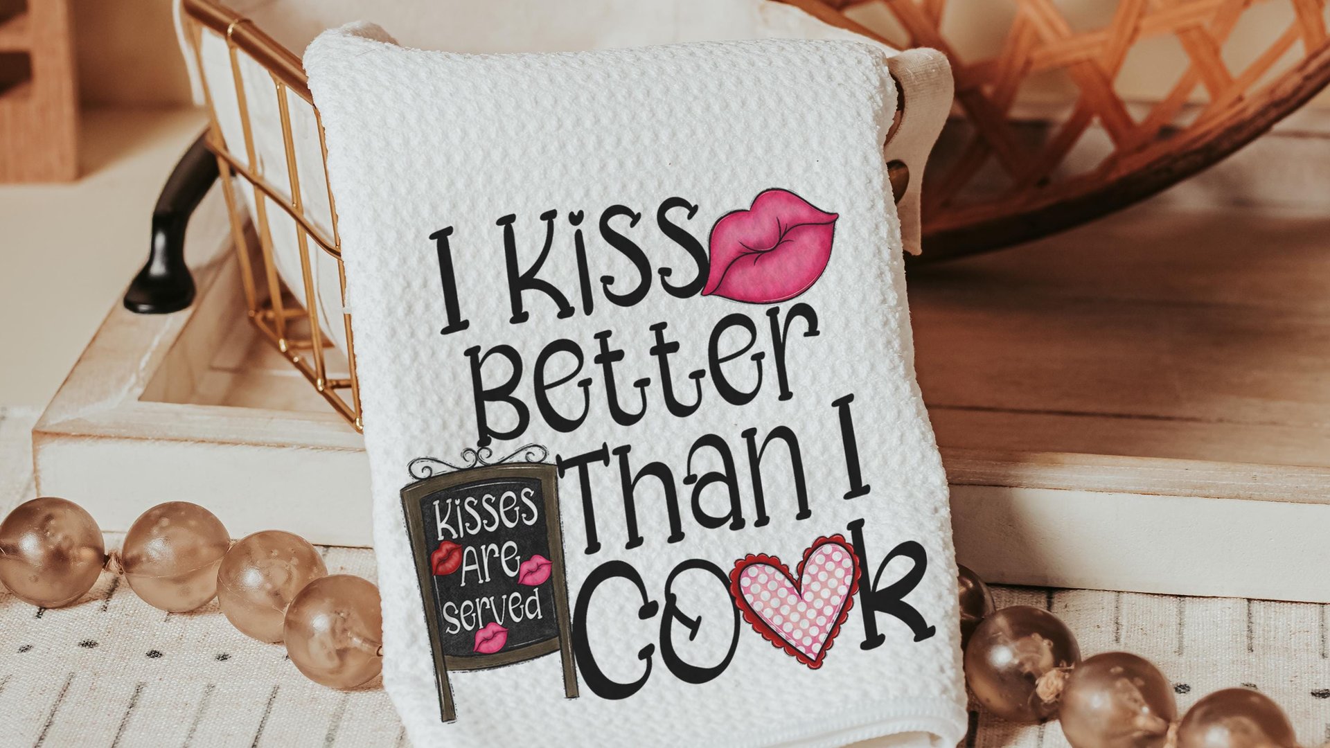 i kiss better than i cook decorative pillows for breakfast nook, foodie Valentine gifts for women, Valentines day best selling gifts Etsy