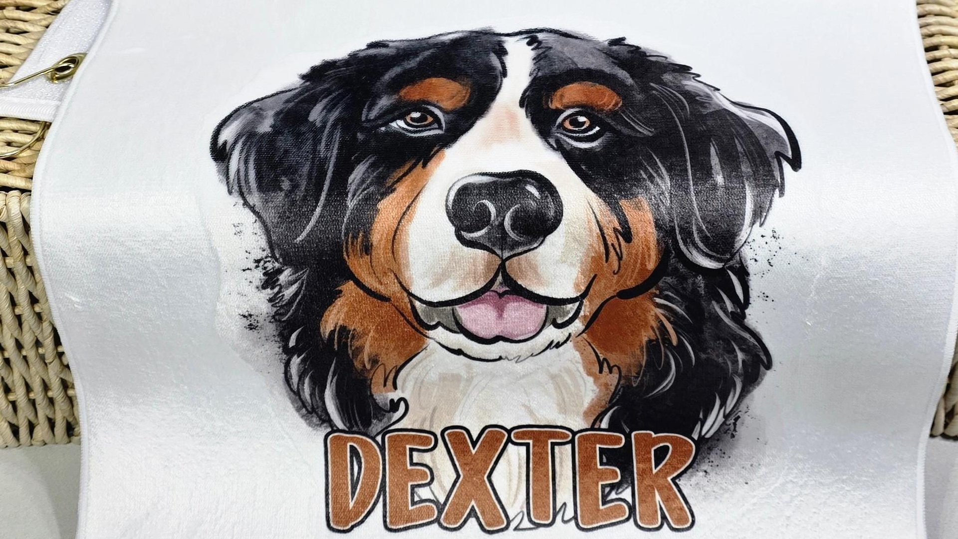 personalized Bernese Mountain dog golf towel dog memorial gift for women, Bernese dog golf gifts for ladies for golf bags, dog lover