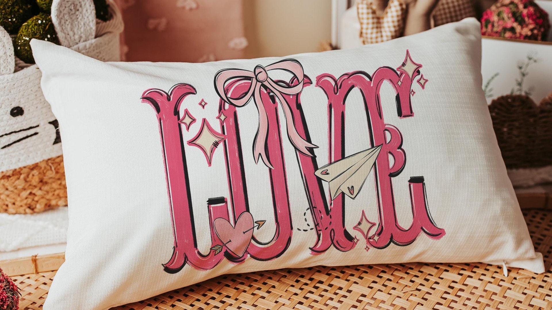 love coquette kitchen towel for Valentines day gifts for girlfriend, preppy Valentines kitchen decor, Galentines day gifts for friends, best