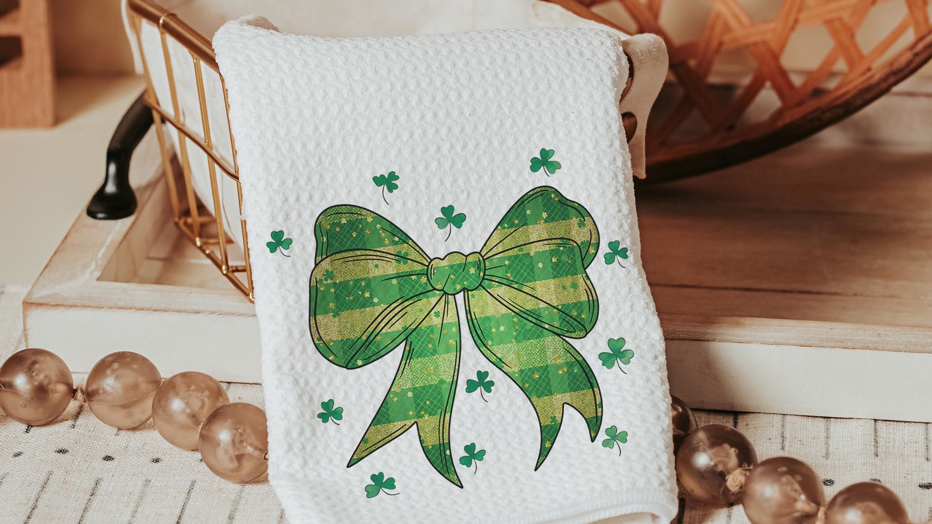 St Patricks day coquette bow throw pillows