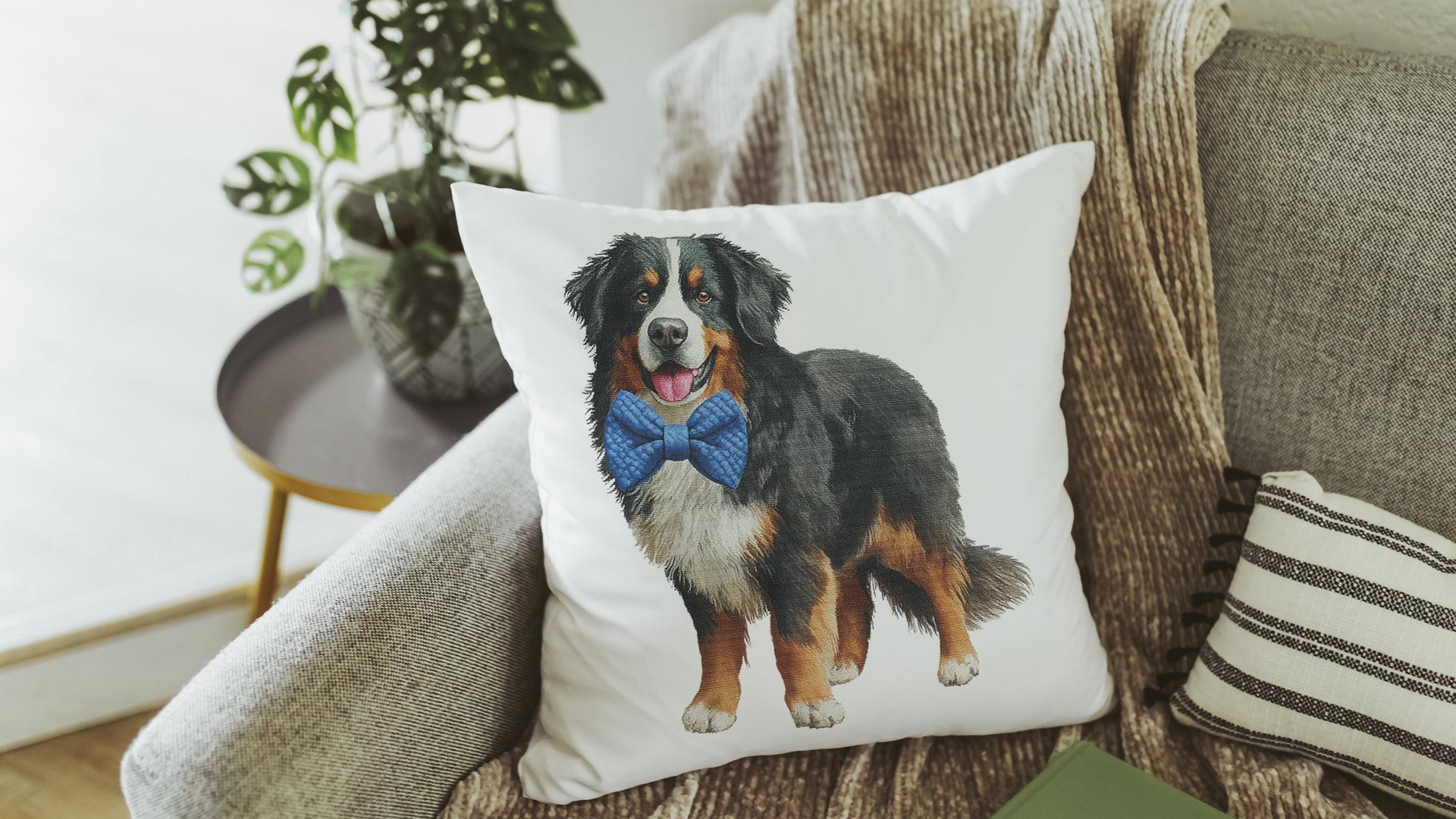 Bernese mountain dog throw pillows
