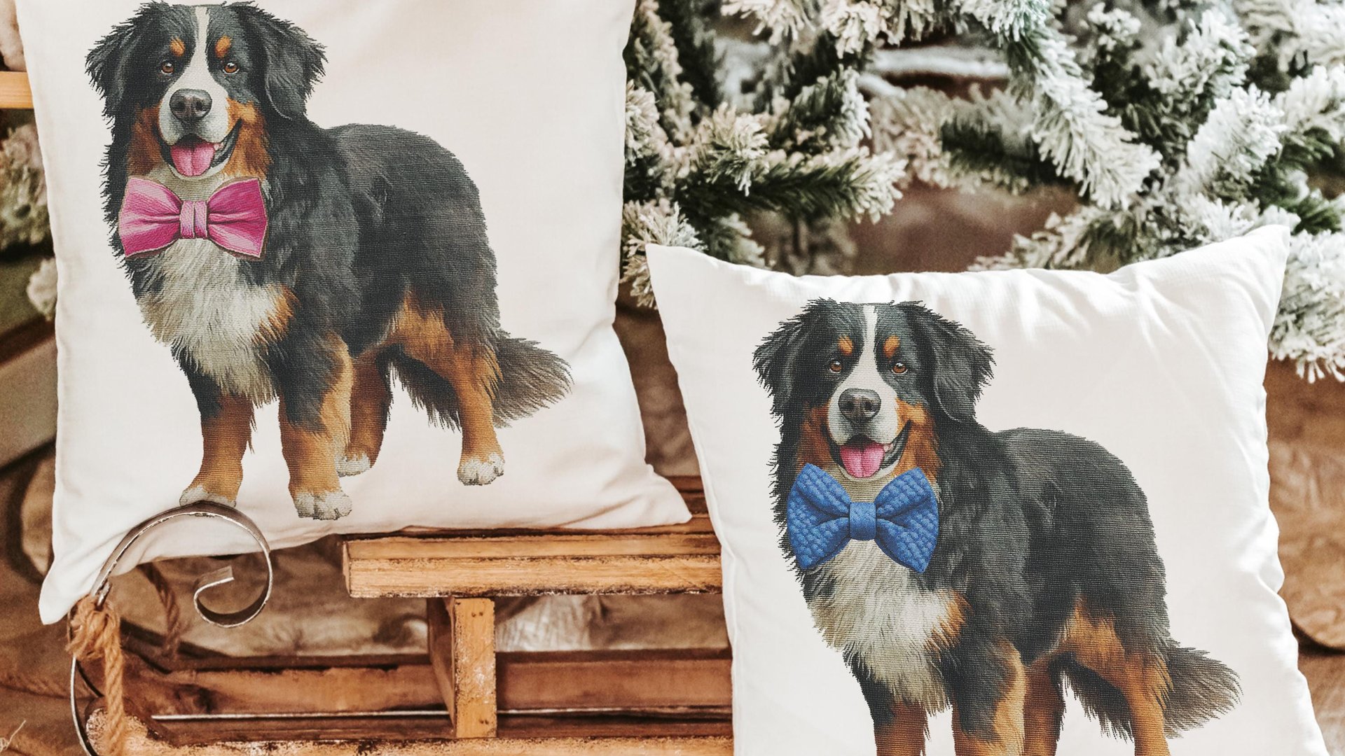 Bernese mountain dog throw pillows