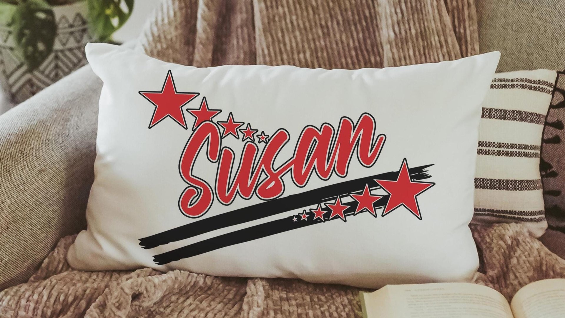 Personalized carolina blue name long pillow