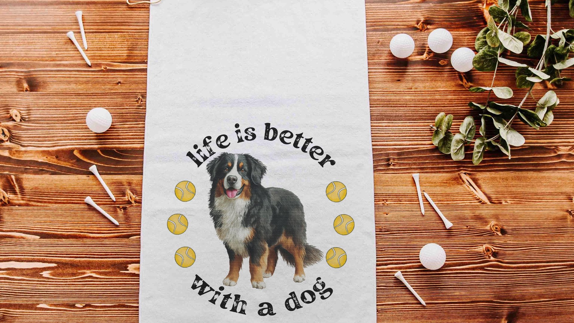 life is better with a dog tennis towels for women, tennis mom sweat towel with loop, unique dog mom gifts, best gifts for dog lovers, gym