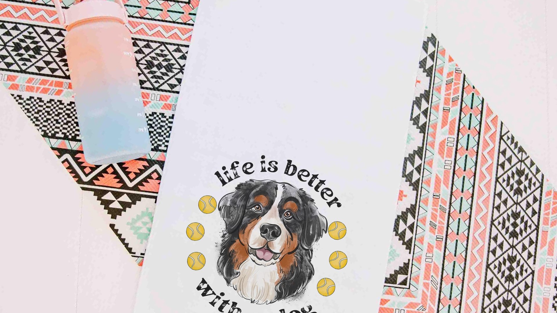 life is better with dogs golf towel Christmas gifts for golfers, golf stocking stuffers, Bernese mountain dog gift for him, golf bag towel