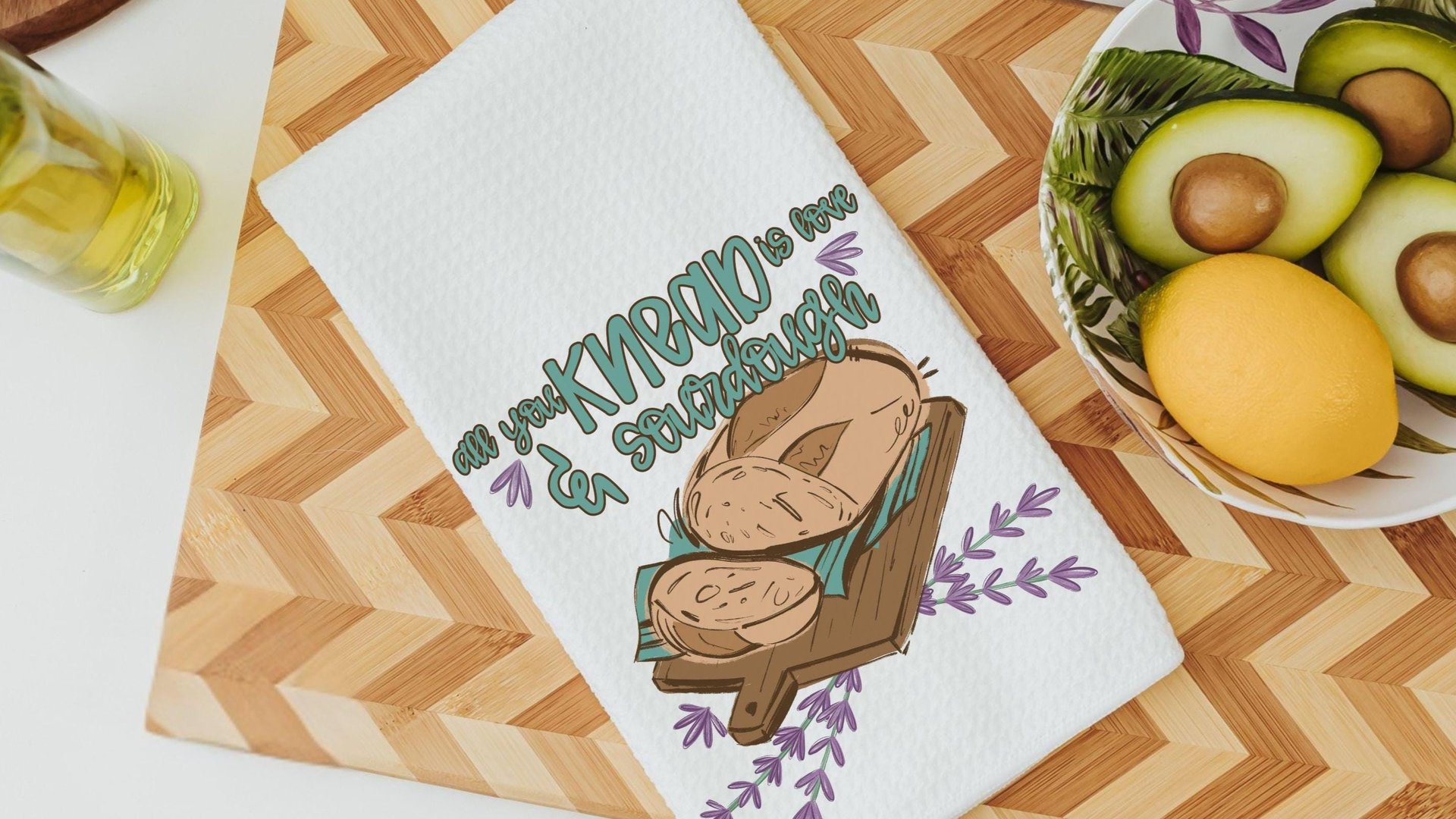 all you knead is love funny kitchen towels for women, bread baking gift for her, cute sourdough hand towels for wedding gift, baker girl