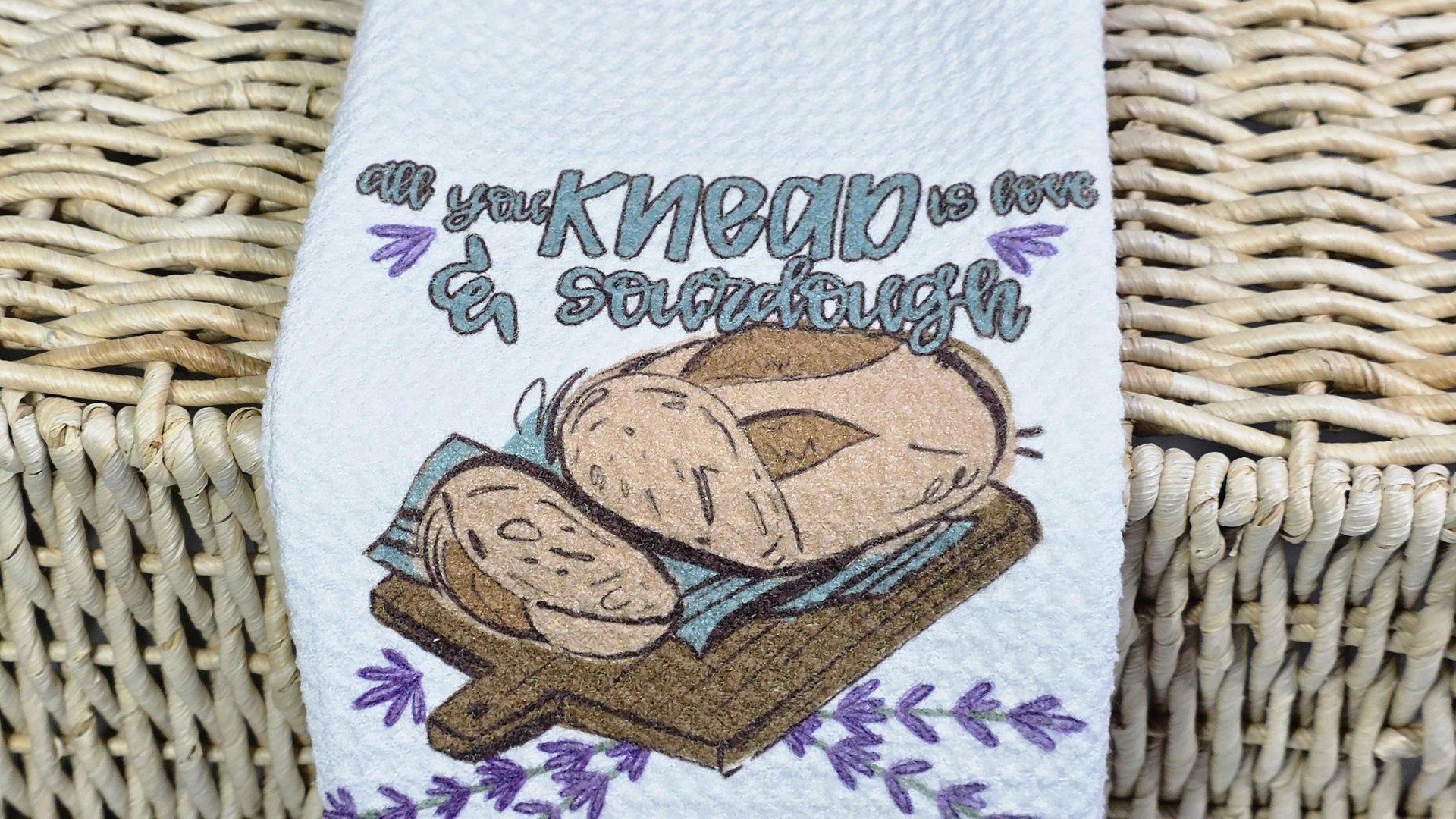 all you knead is love funny kitchen towels for women, bread baking gift for her, cute sourdough hand towels for wedding gift, baker girl
