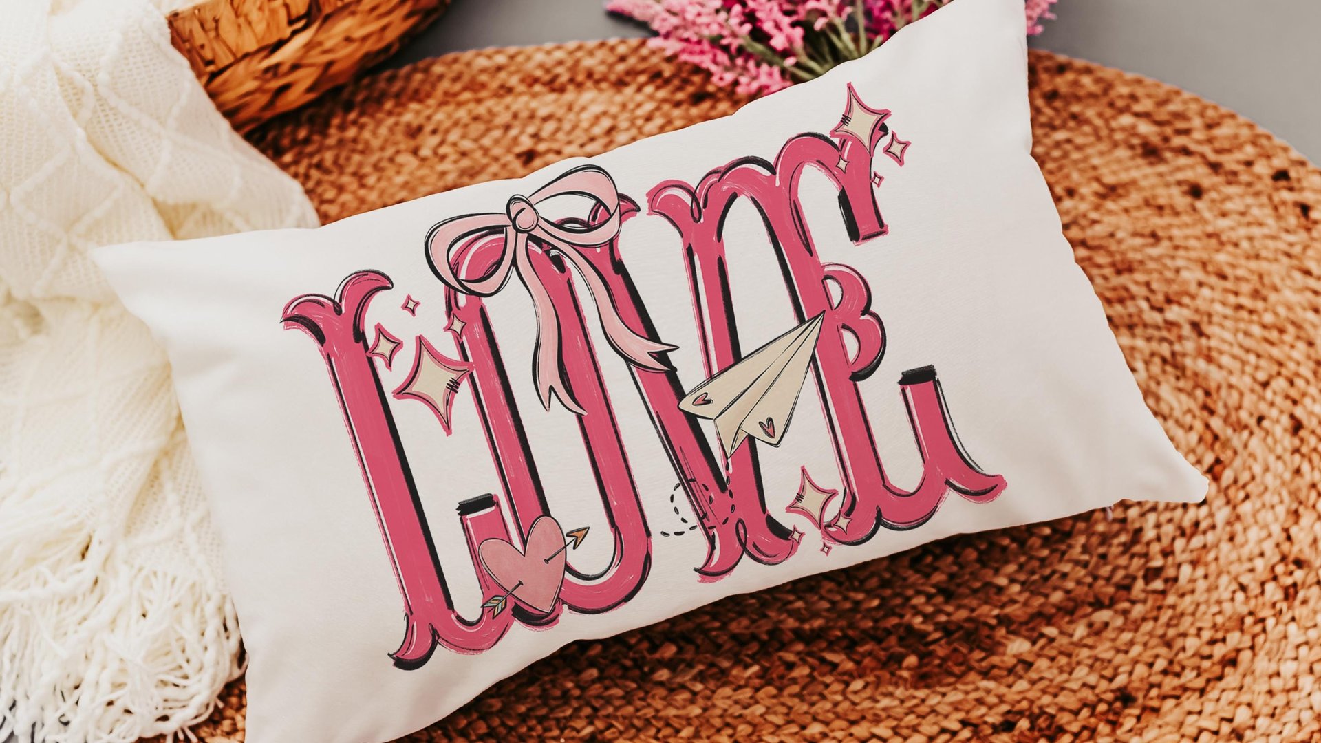 love coquette kitchen towel for Valentines day gifts for girlfriend, preppy Valentines kitchen decor, Galentines day gifts for friends, best