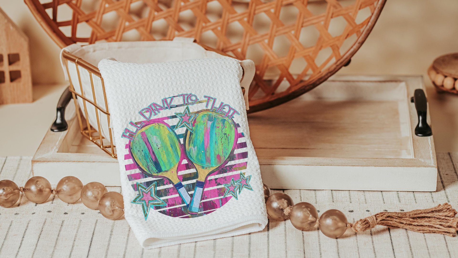 I'll dink to that hand towels for gym, dink responsibly pickleball kitchen towels for summer, funny pickleball retirement gifts for women