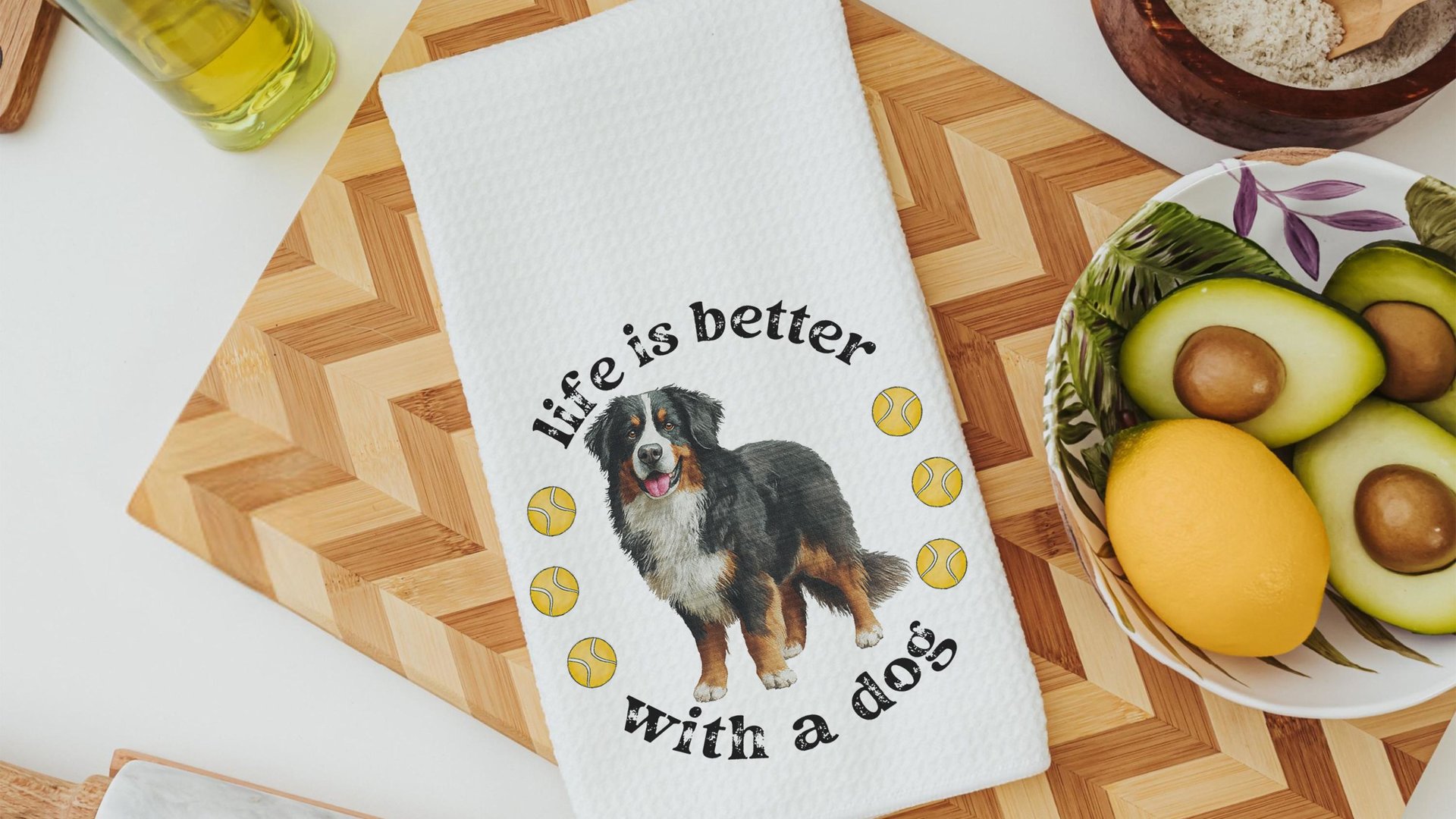 Life is better with a dog throw pillow & towel