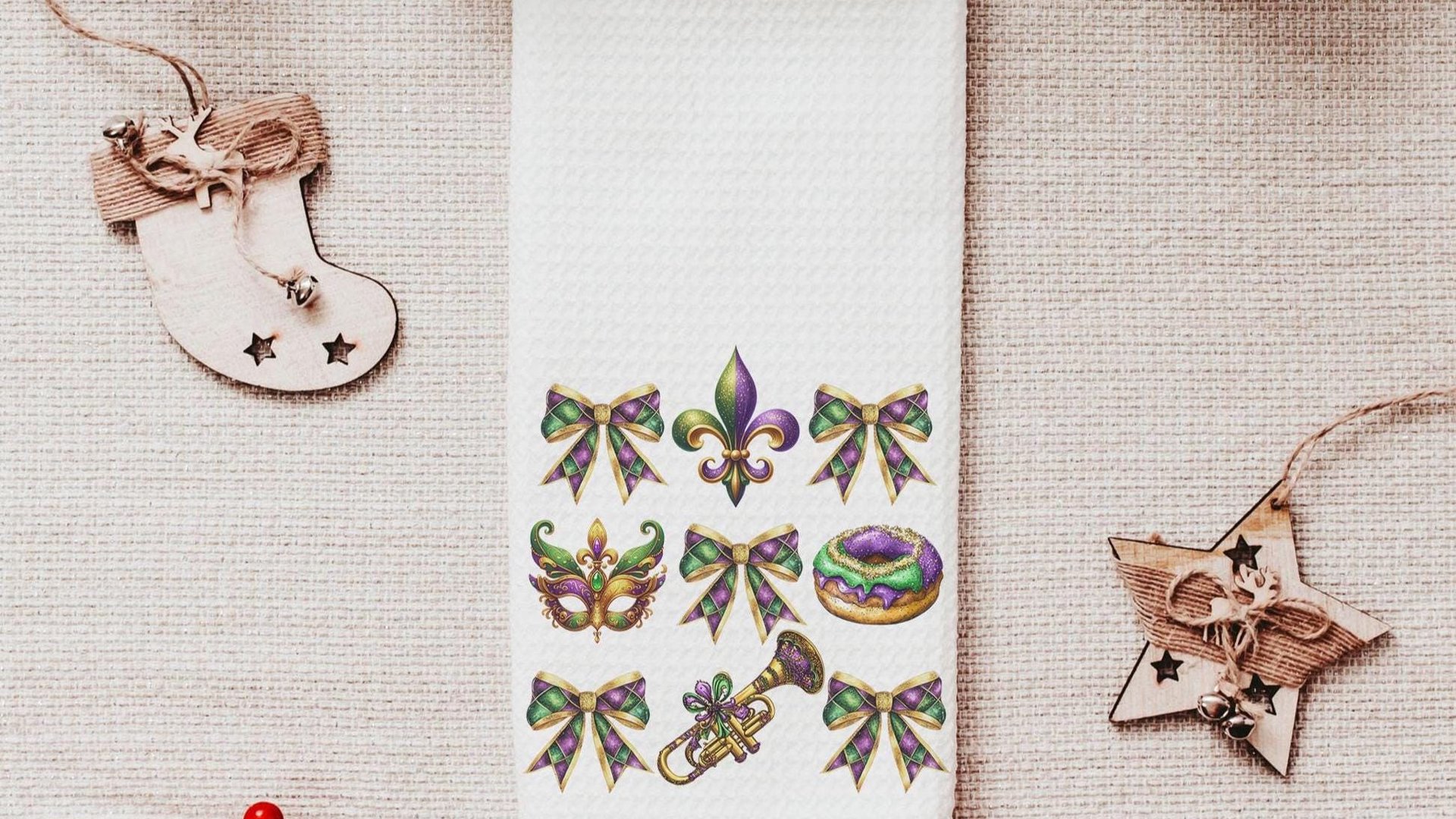 Mardi Gras throw pillow for green couch, Fat Tuesday decorative pillow cover 18x18, king cake pillow for realtors, Louisiana gifts for women