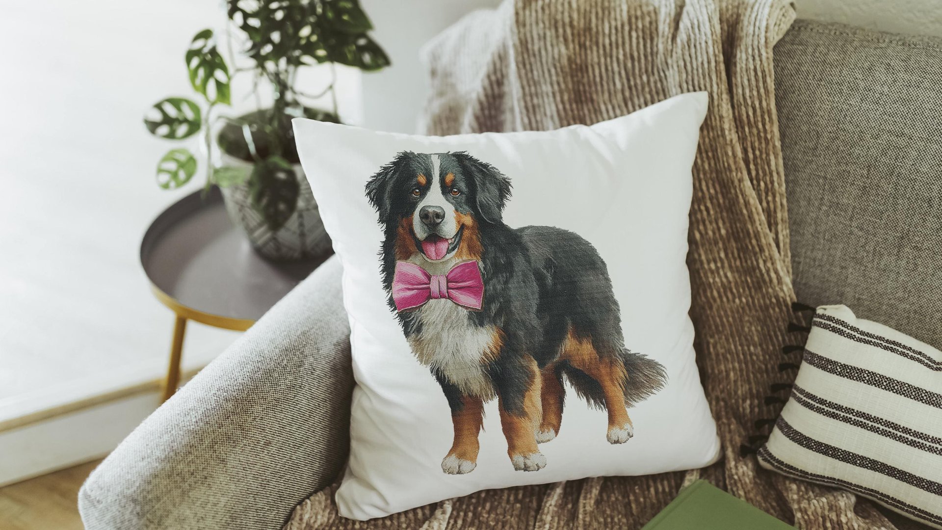 Bernese mountain dog throw pillows