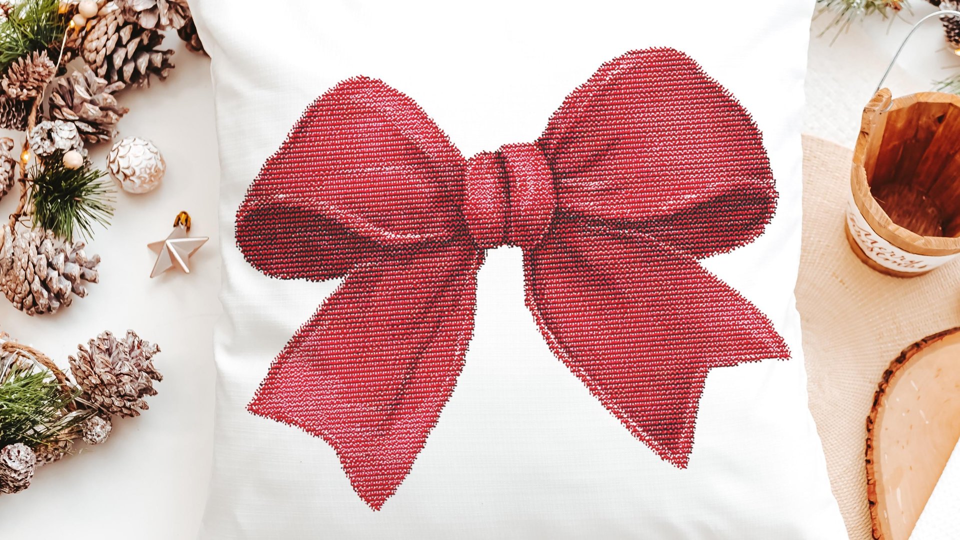 Red coquette bow decorative 