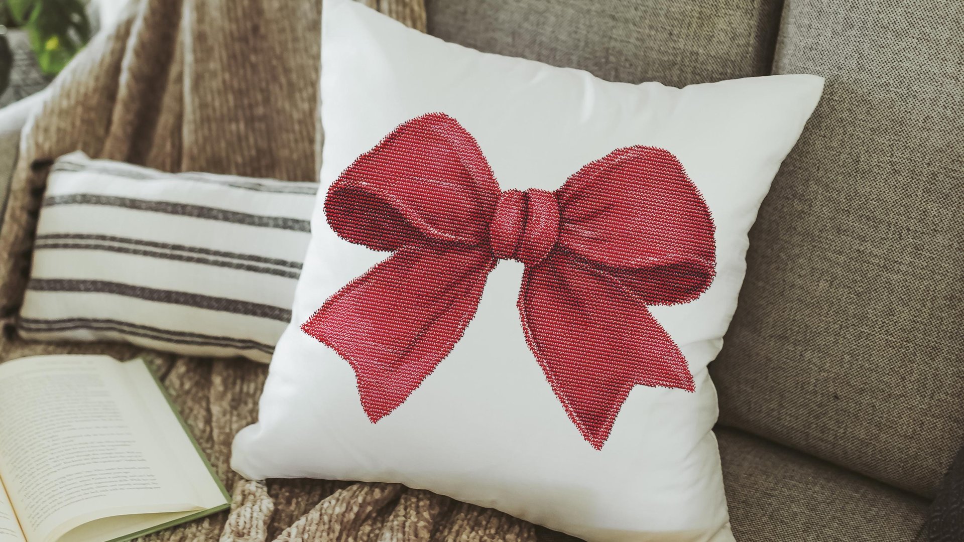 Red coquette bow decorative 