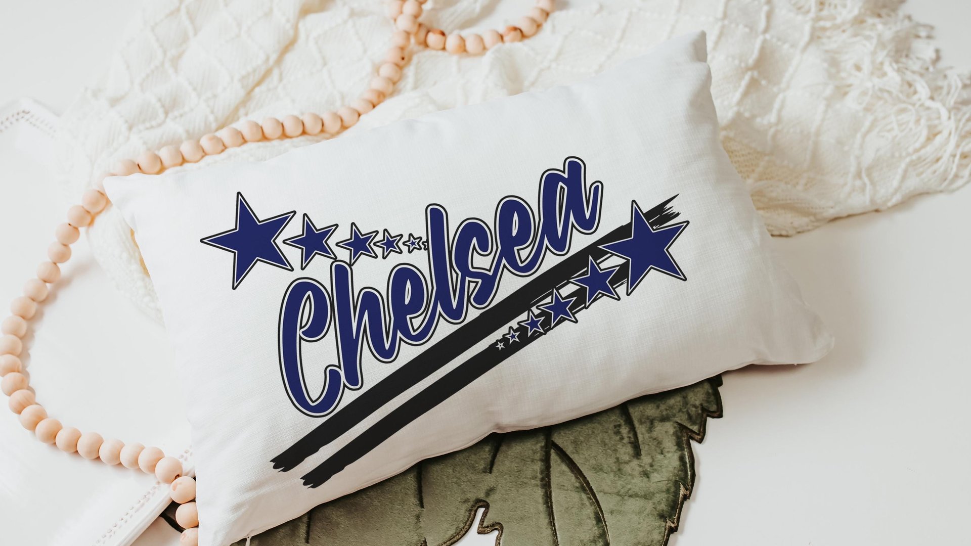 Personalized carolina blue name long pillow