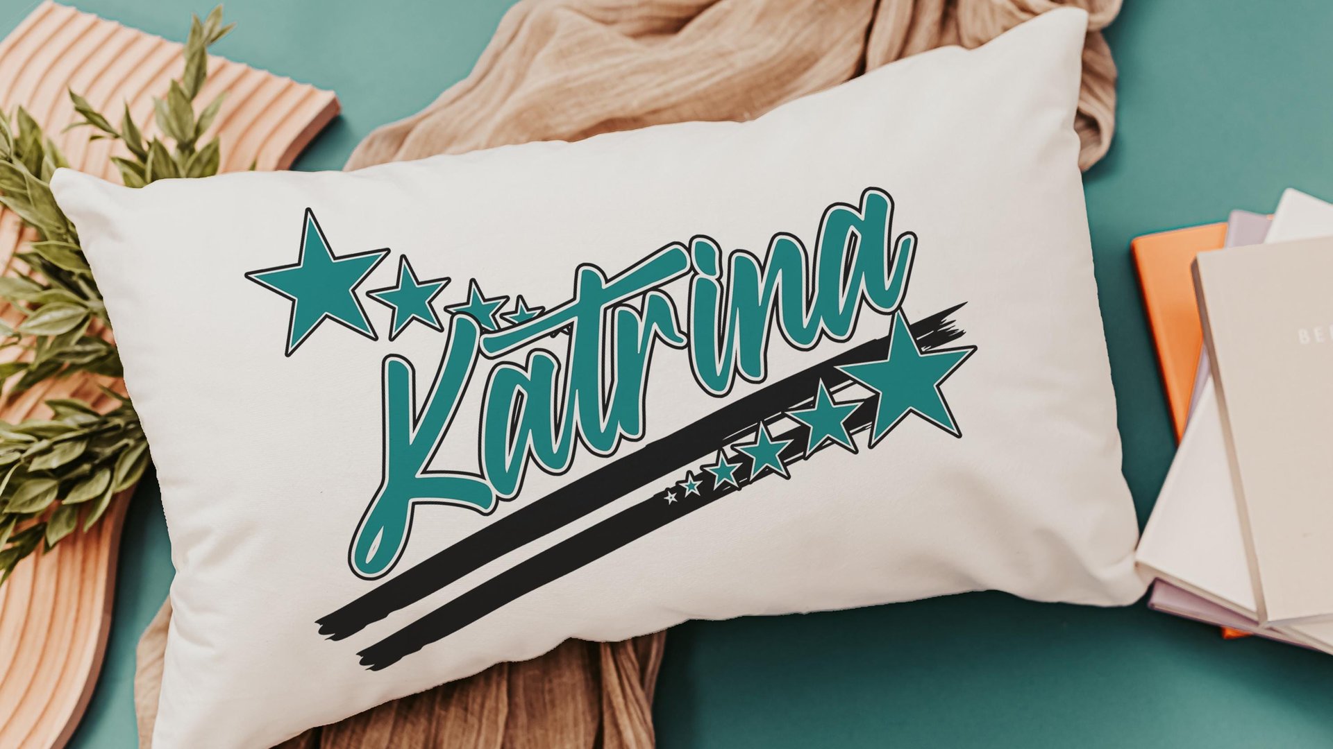 Personalized carolina blue name long pillow