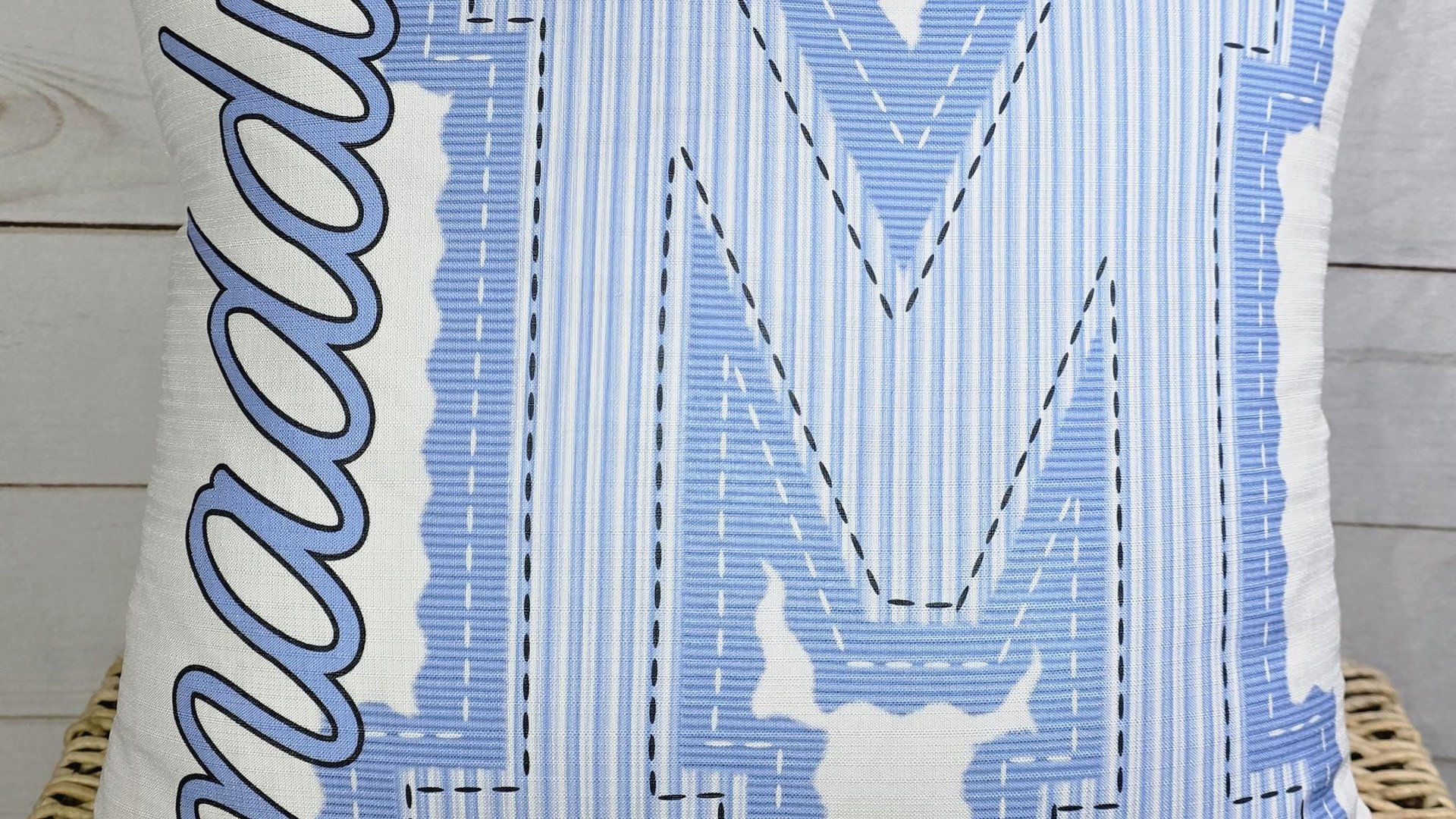 personalized dark turquoise seersucker pillow with name, teal dorm decor for girls, teenage girl gifts, Christmas gifts for college girls