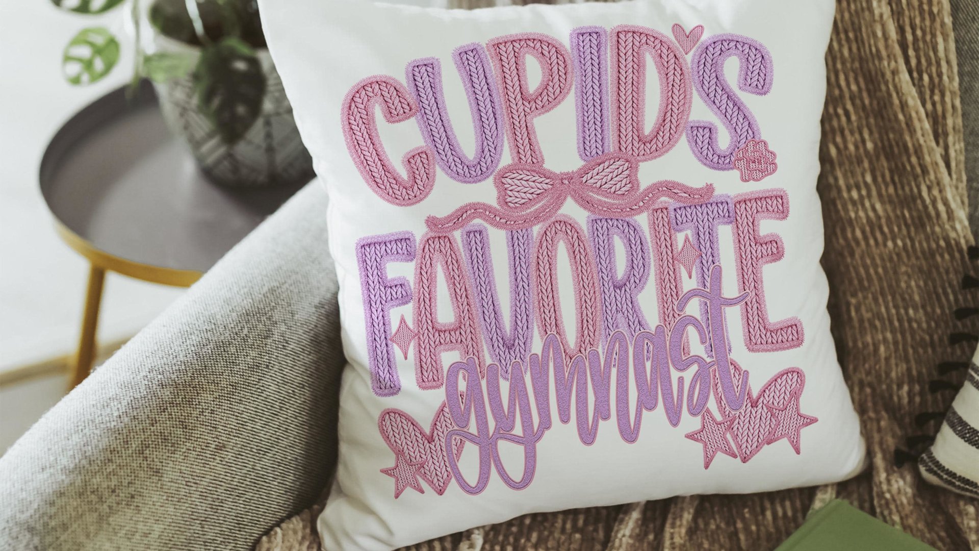 cupids favorite gymnast throw pillows for bed light pink decorative pillows, gymnastics gifts for girls, Valentines day best selling gifts