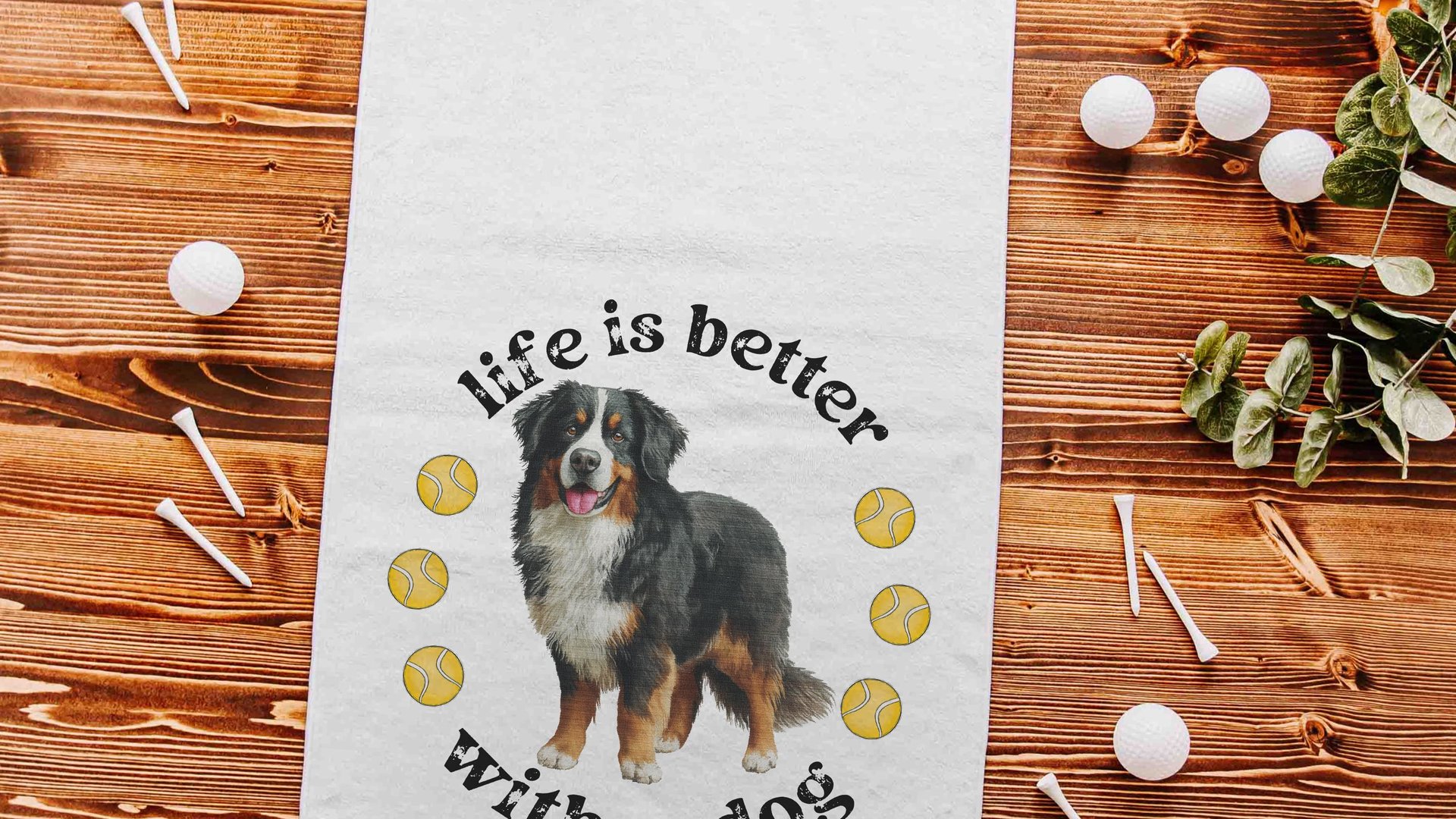 life is better with a dog tennis towels for women, tennis mom sweat towel with loop, unique dog mom gifts, best gifts for dog lovers, gym