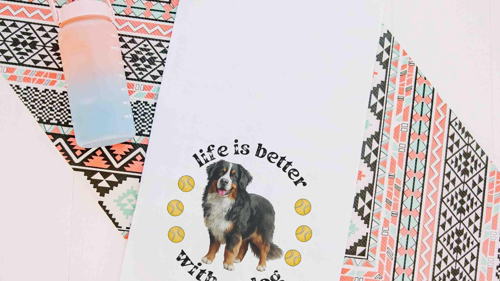 life is better with a dog tennis towels for women, tennis mom sweat towel with loop, unique dog mom gifts, best gifts for dog lovers, gym