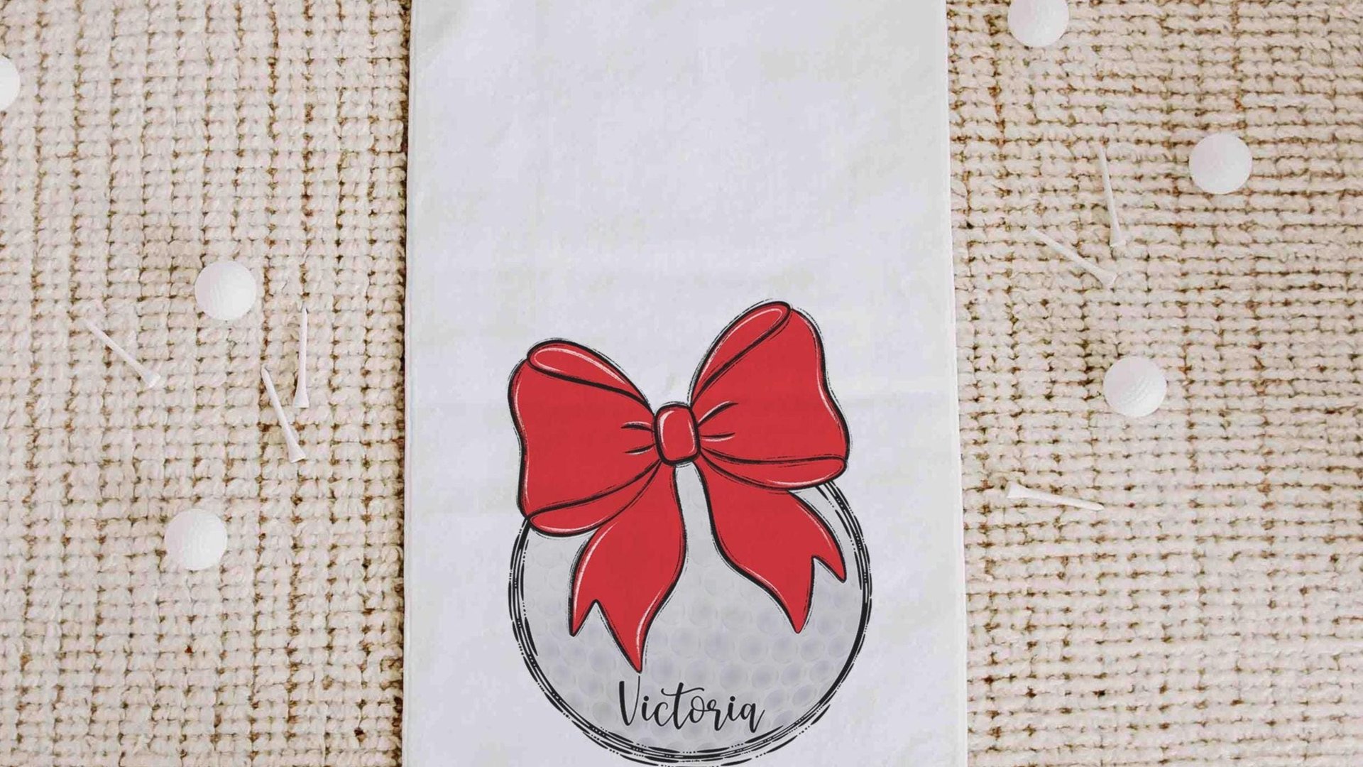 golf coquette golf towels personalized red school spirit girls golf team end of season gift, golf stocking stuffers for golfers, golf mom