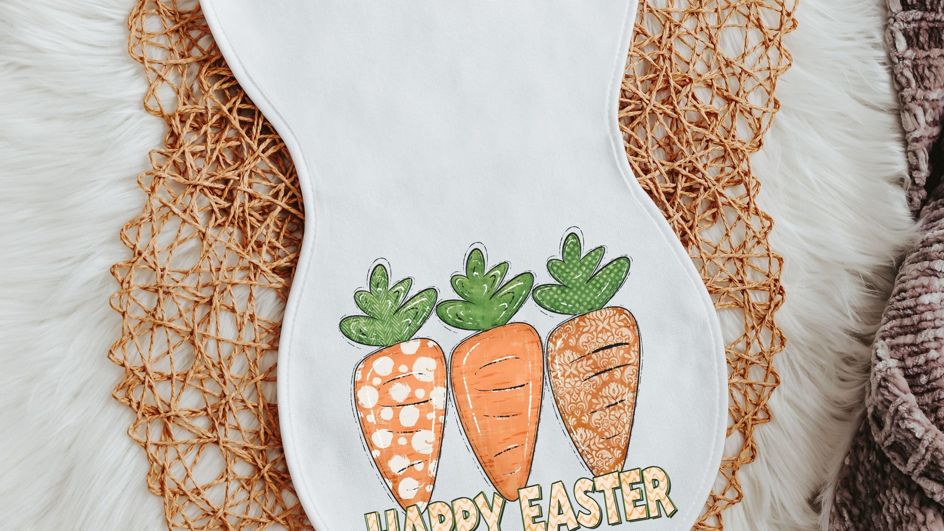 Happy Easter baby burp cloth, Easter carrots spit up towels, Easter baby gifts for newborn, baby first Easter basket stuffers for infants