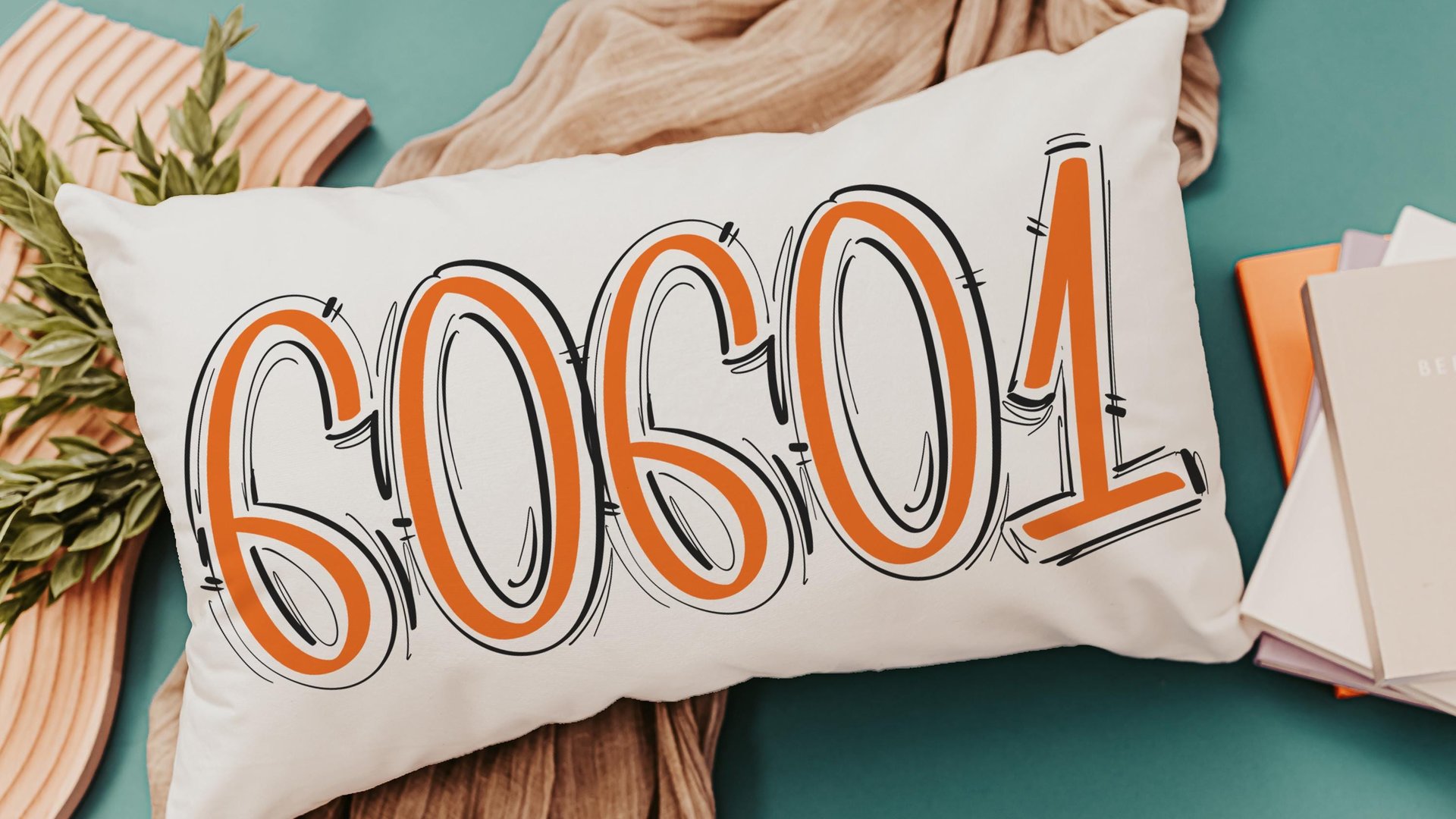 custom zip code pillow lumbar throw pillows for couch orange school spirit decor, real estate agent gift, realtor office decor, college