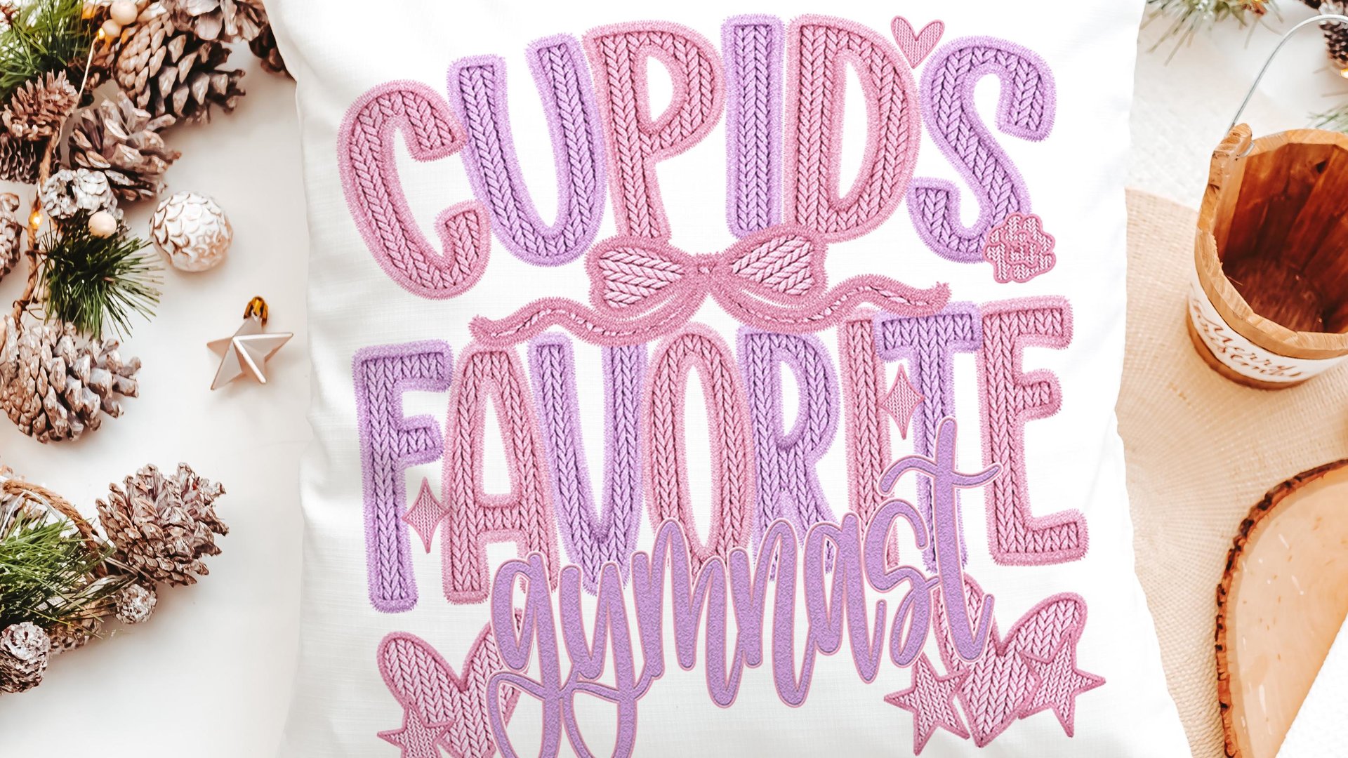 cupids favorite gymnast throw pillows for bed light pink decorative pillows, gymnastics gifts for girls, Valentines day best selling gifts