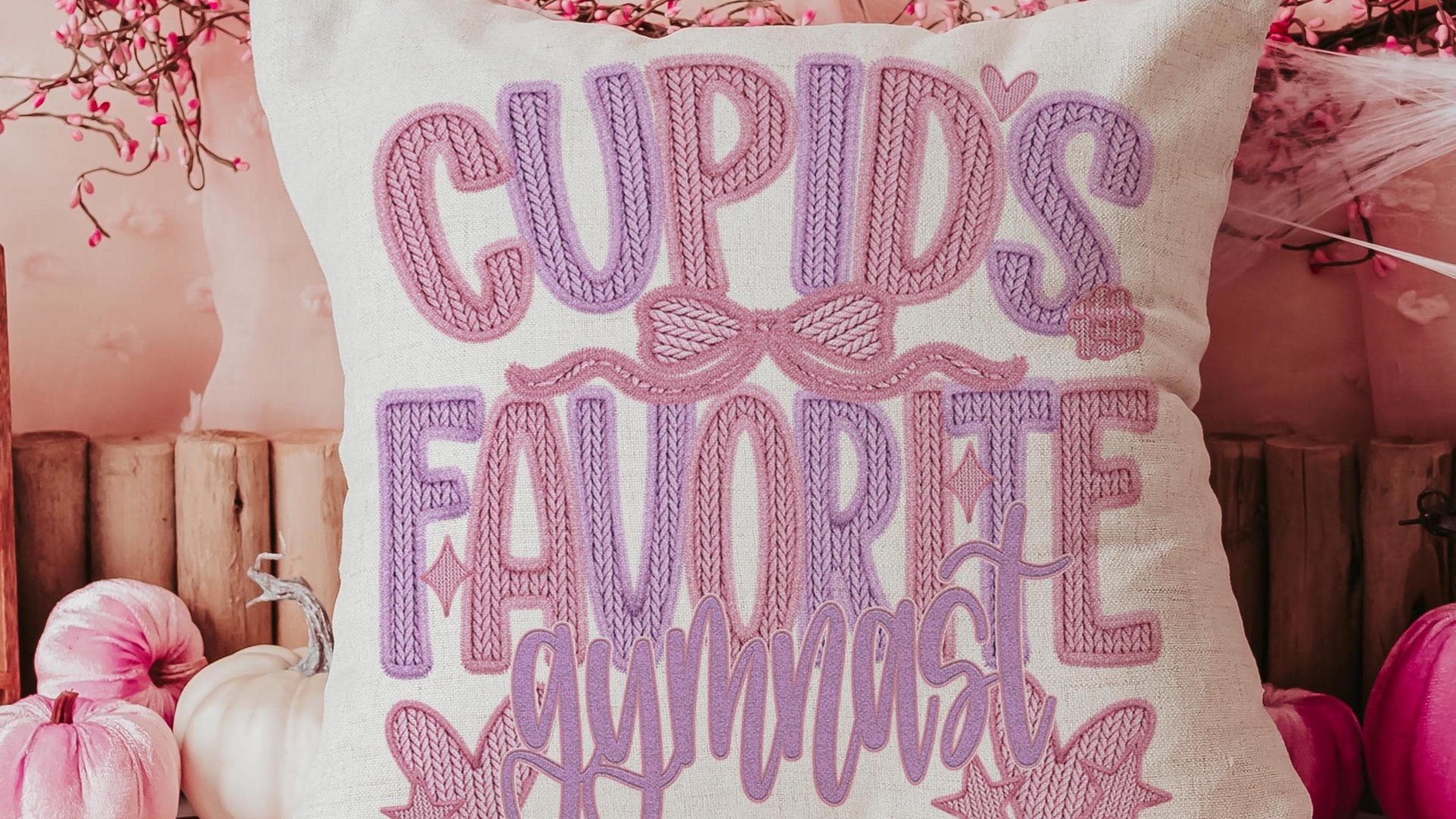 cupids favorite gymnast throw pillows for bed light pink decorative pillows, gymnastics gifts for girls, Valentines day best selling gifts