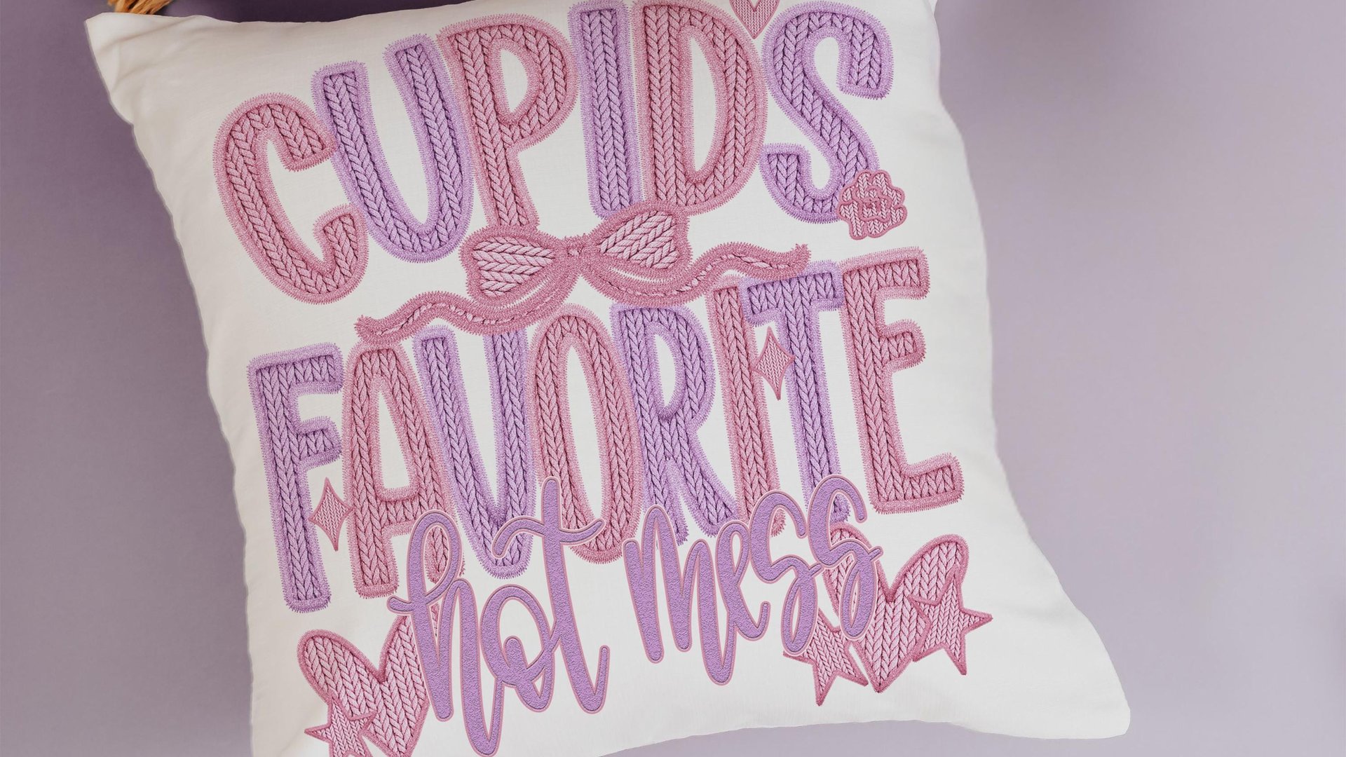 cupids favorite hot mess funny throw pillows for couch, bestie gifts for women, sarcastic Valentines day best selling gifts Etsy shops, faux