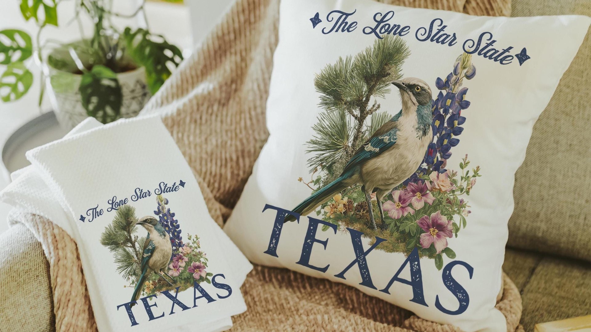 Michigan state bird throw pillows for couch floral Michigan state flower decorative pillows for sofa, Michigan gifts for women, real estate