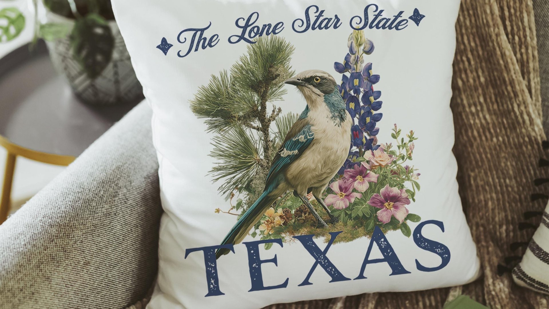 Michigan state bird throw pillows for couch floral Michigan state flower decorative pillows for sofa, Michigan gifts for women, real estate