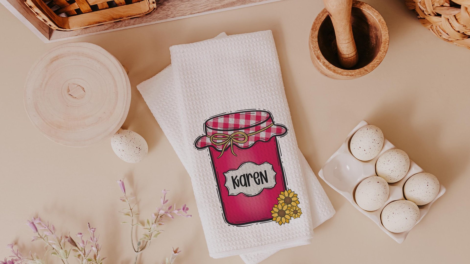 personalized Jesus is my jam hand towels for kitchen Christian gifts for daughter wedding shower, strawberry kitchen decor, Matthew 22:37