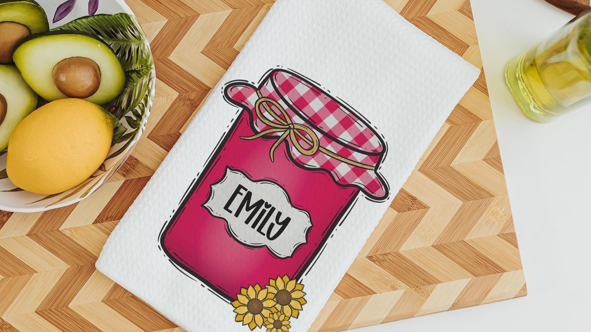 personalized Jesus is my jam hand towels for kitchen Christian gifts for daughter wedding shower, strawberry kitchen decor, Matthew 22:37