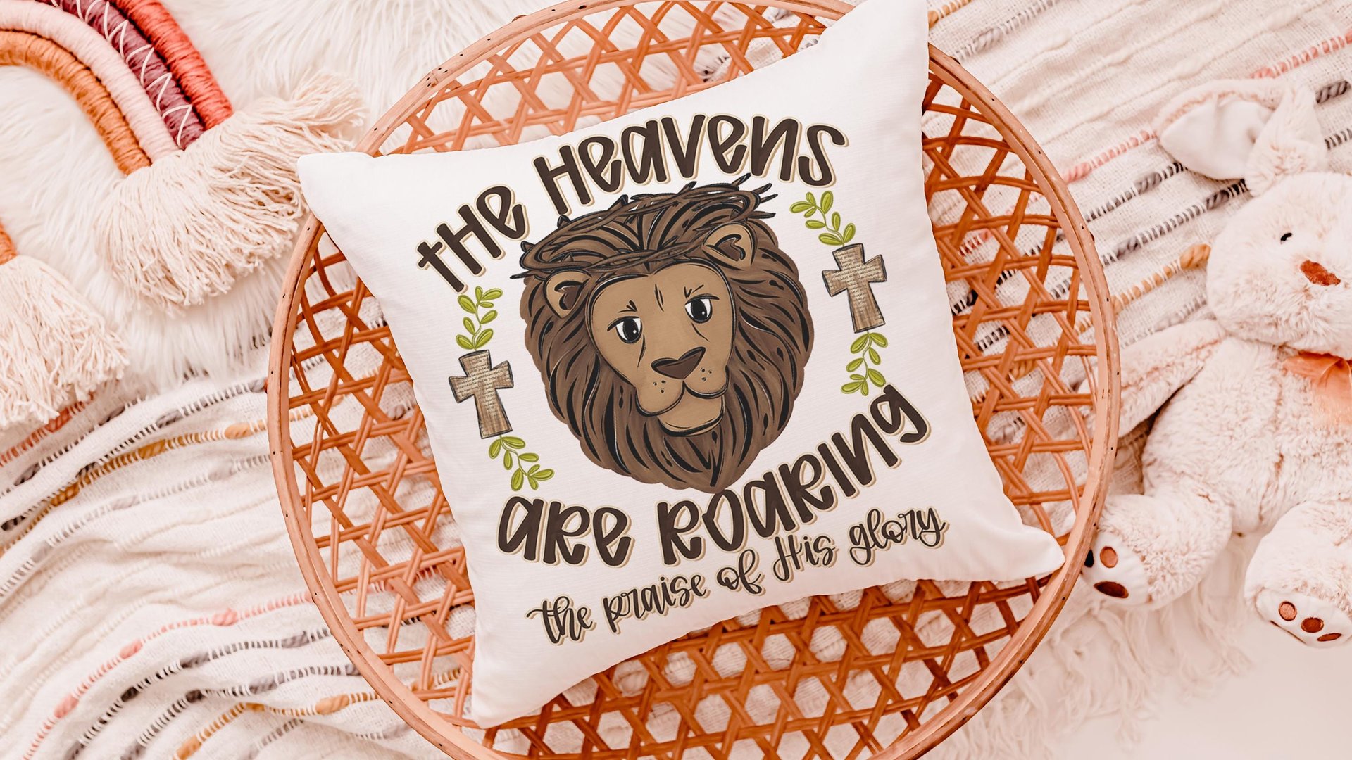 for God so loved the world cross throw pillows for couch boho decorative pillows with scripture, Christian home decor gift for women, faith