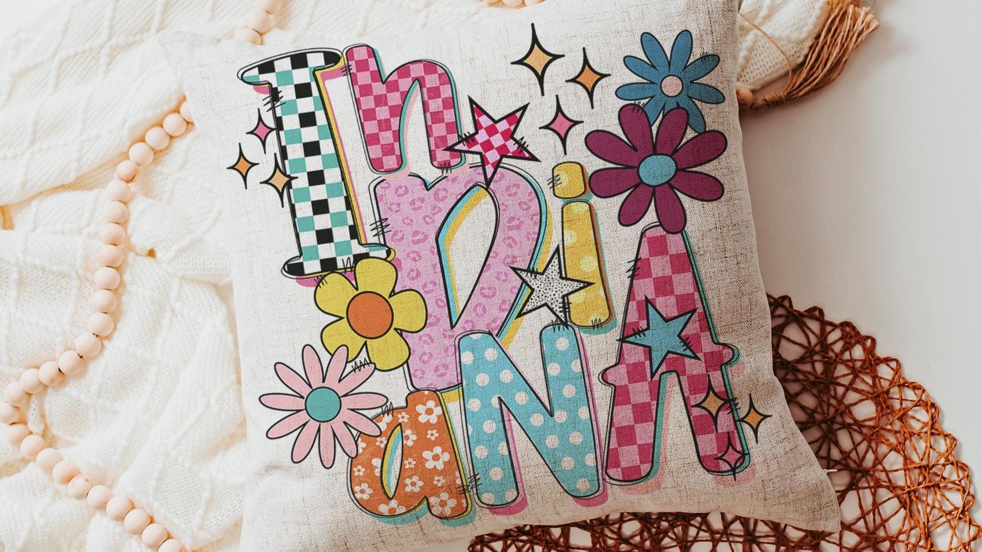 cute Indiana throw pillows for couch colorful accent pillows for dorm room, real estate agent gifts, realtor office decor, Indiana girl gift