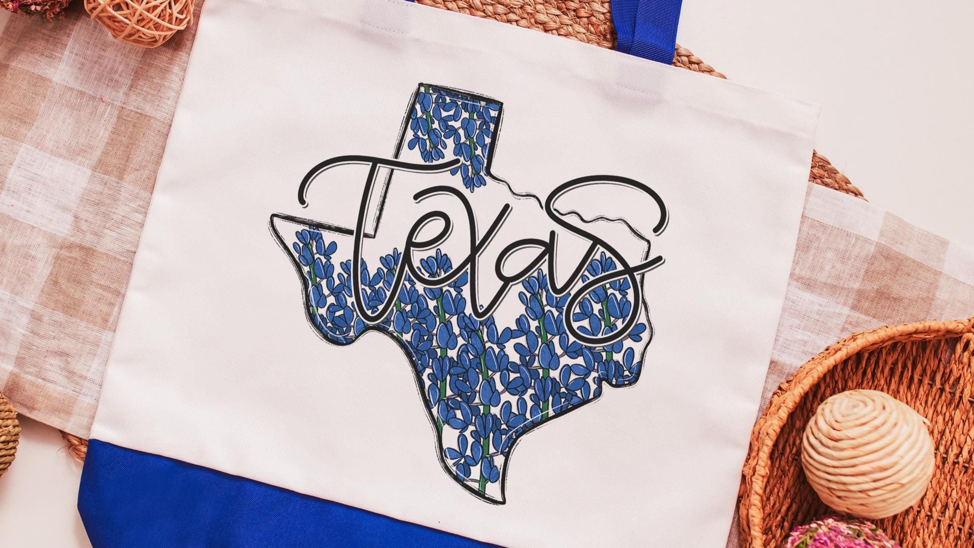 Texas bluebonnet tote bags best sellers, Texas Christmas gifts for coworkers, Texas state flower Texas tote for college girls, reusable